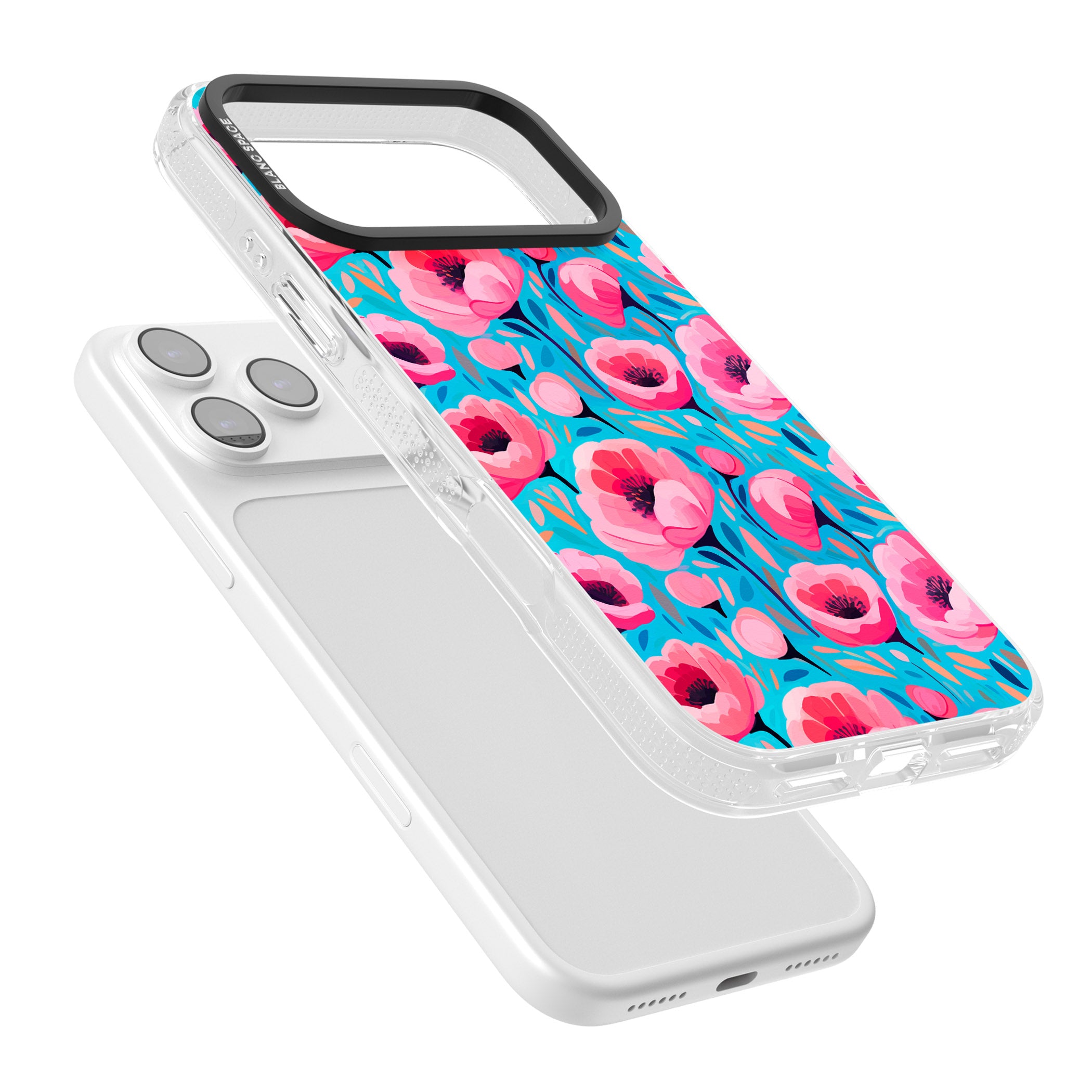 Tropical Pink Poppies iPhone 17 Pro Max Impact Air Clear Phone Case Colours