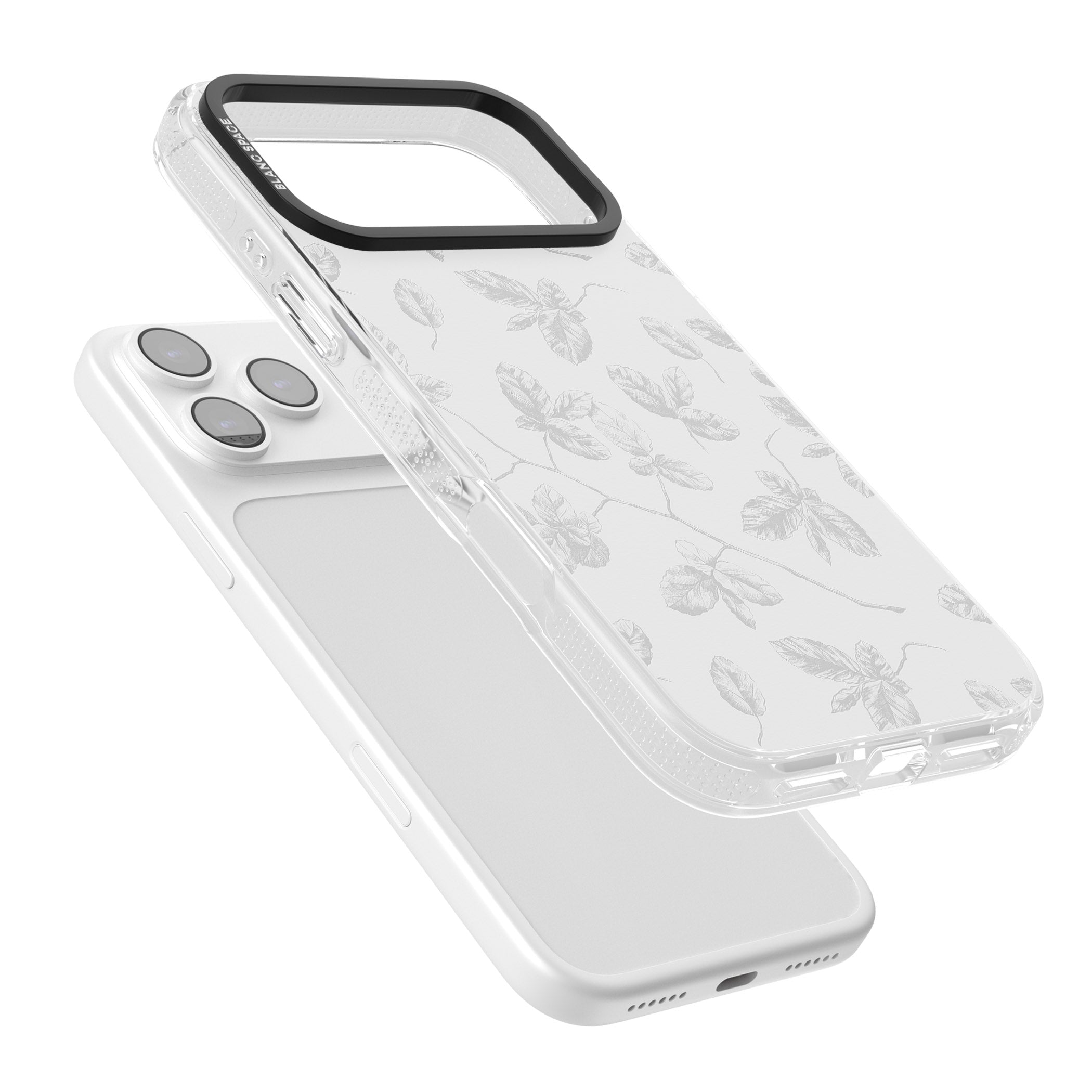 Grey Vine Botanical iPhone 17 Pro Impact Air Clear Phone Case Colours