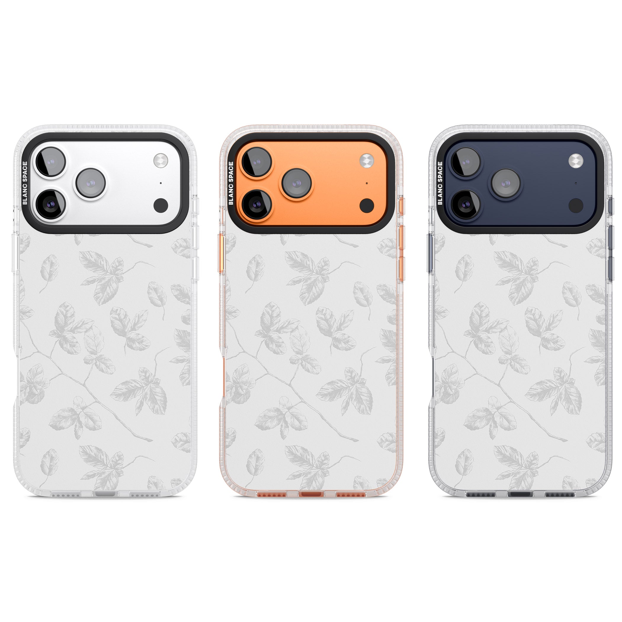 Grey Vine Botanical iPhone 17 Pro Impact Air Clear Phone Case APT Impact Protection