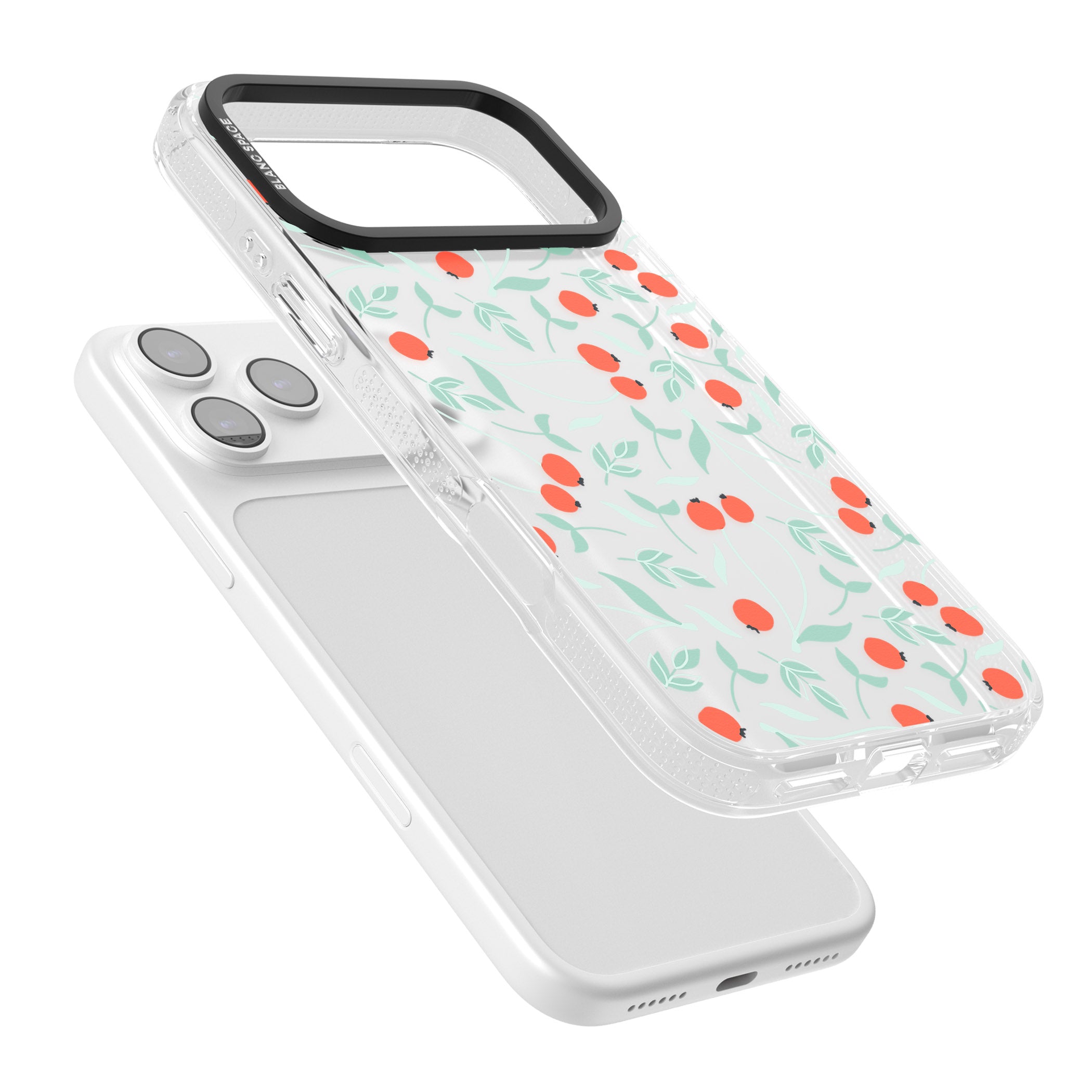 Red Berries Floral iPhone 17 Pro Impact Air Clear Phone Case Colours