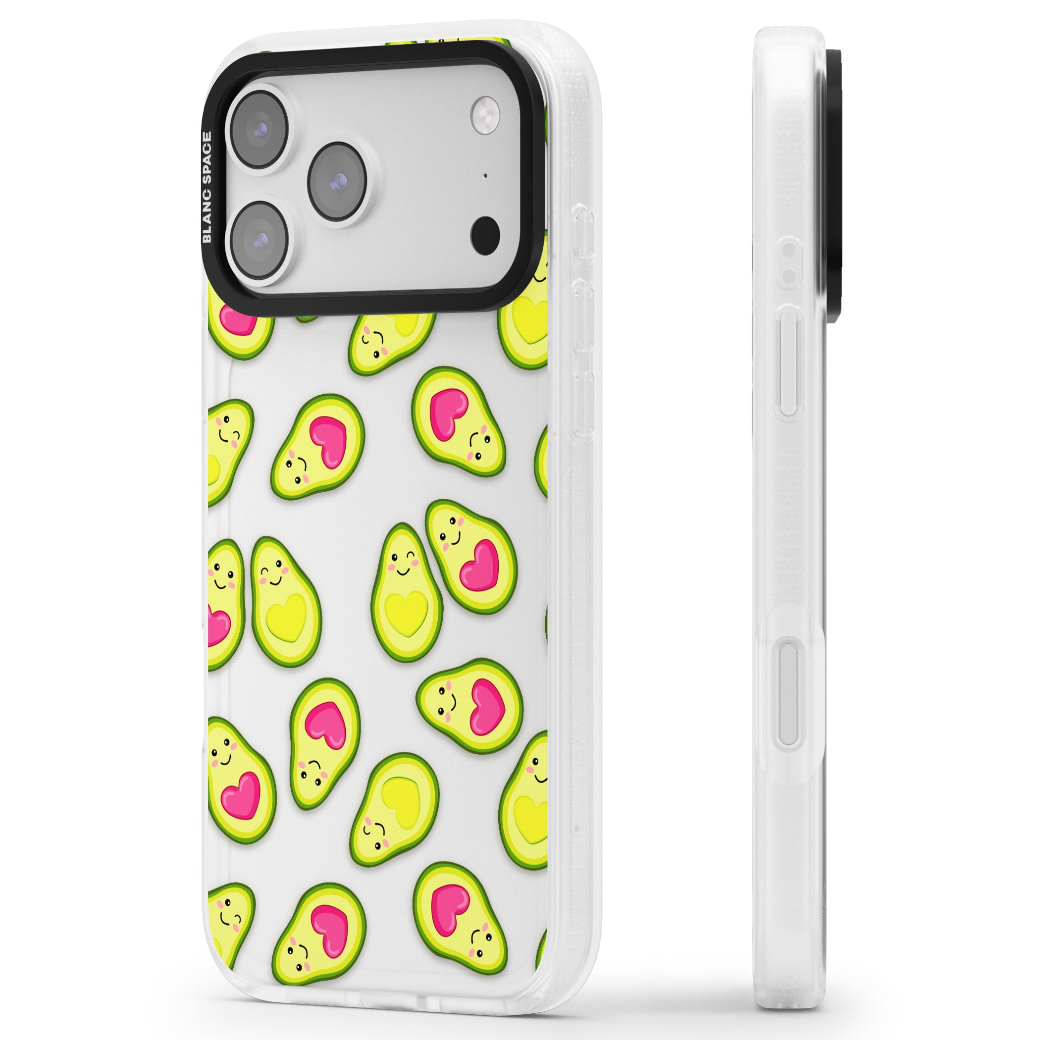Avocado Love iPhone 17 Pro Impact Air Clear Phone Case Side Profile