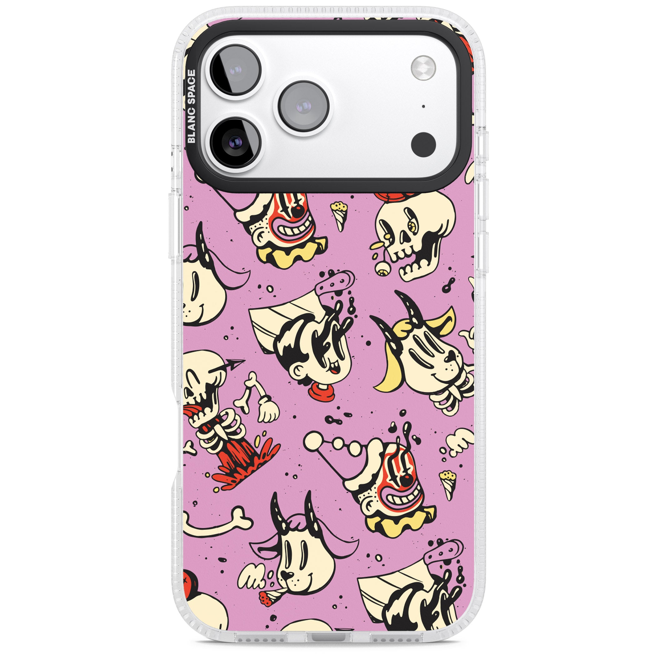 Purple Retro Halloween Pattern iPhone 17 Pro Max Impact Air Clear Phone Case