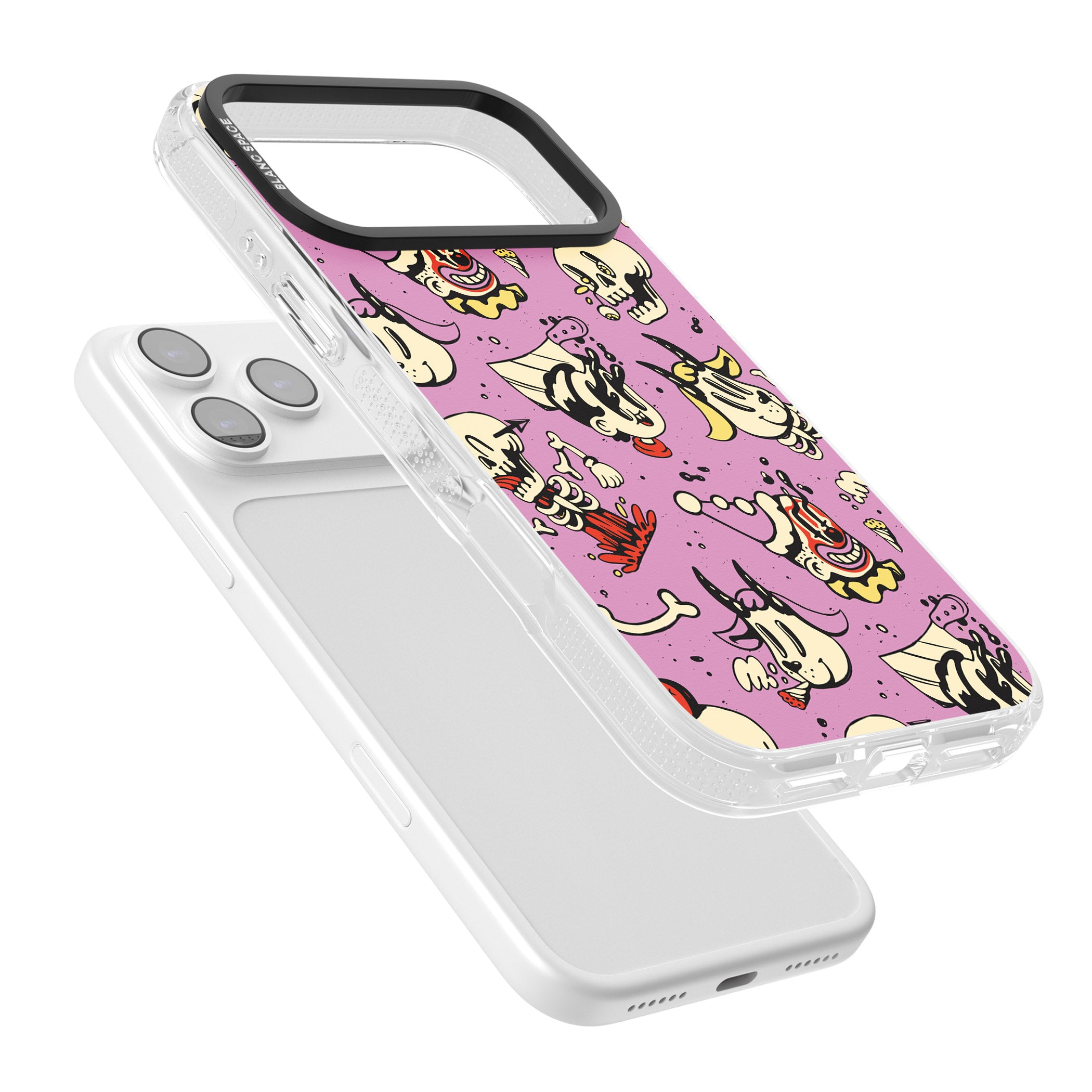 Purple Retro Halloween Pattern iPhone 17 Pro Max Impact Air Clear Phone Case Colours