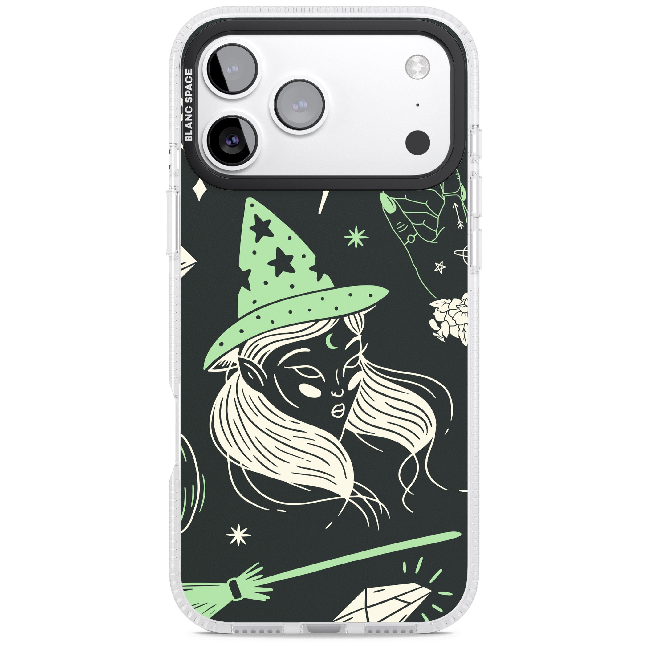 Astrology Witch Pattern iPhone 17 Pro Impact Air Clear Phone Case