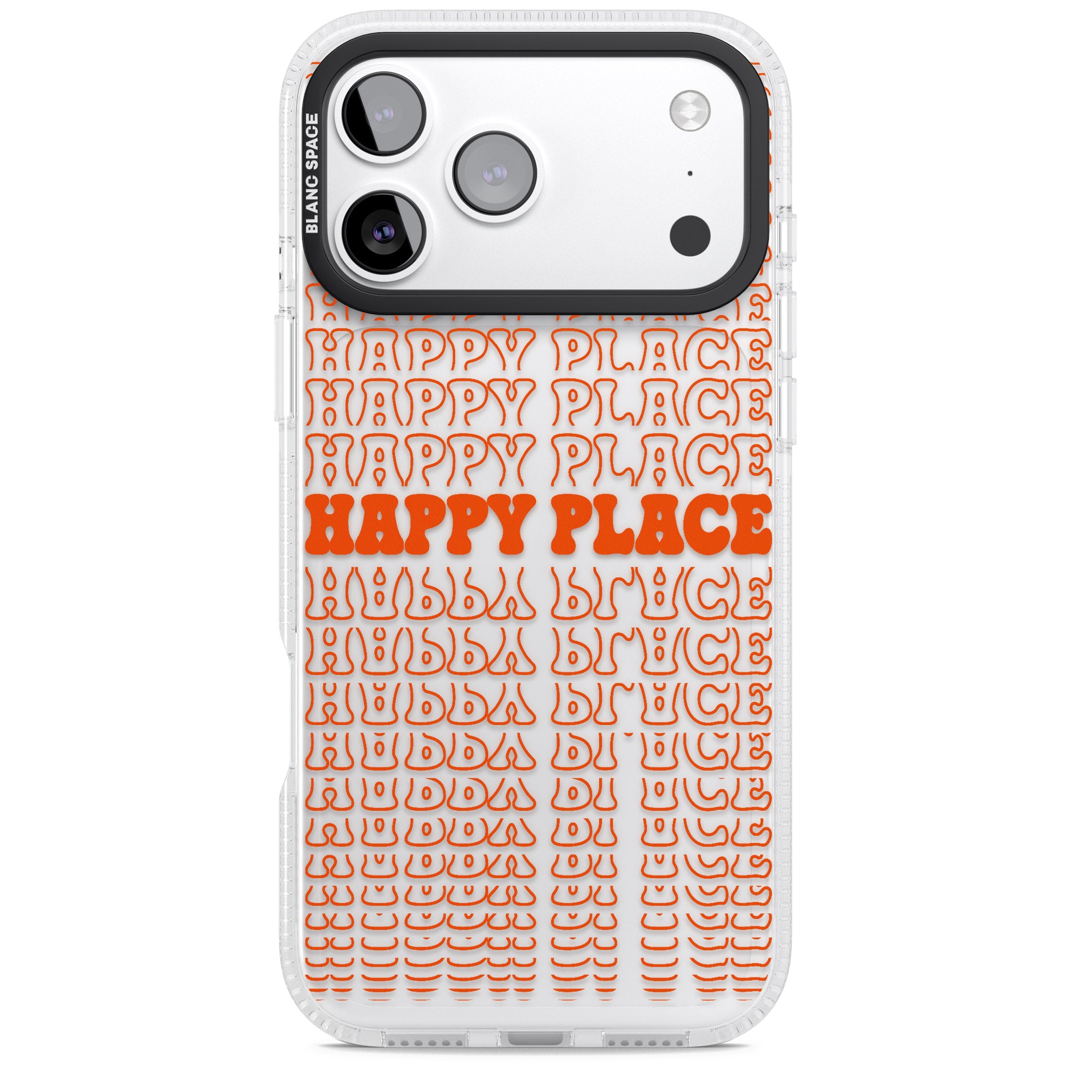 Happy Place (Orange) iPhone 17 Pro Impact Air Clear Phone Case