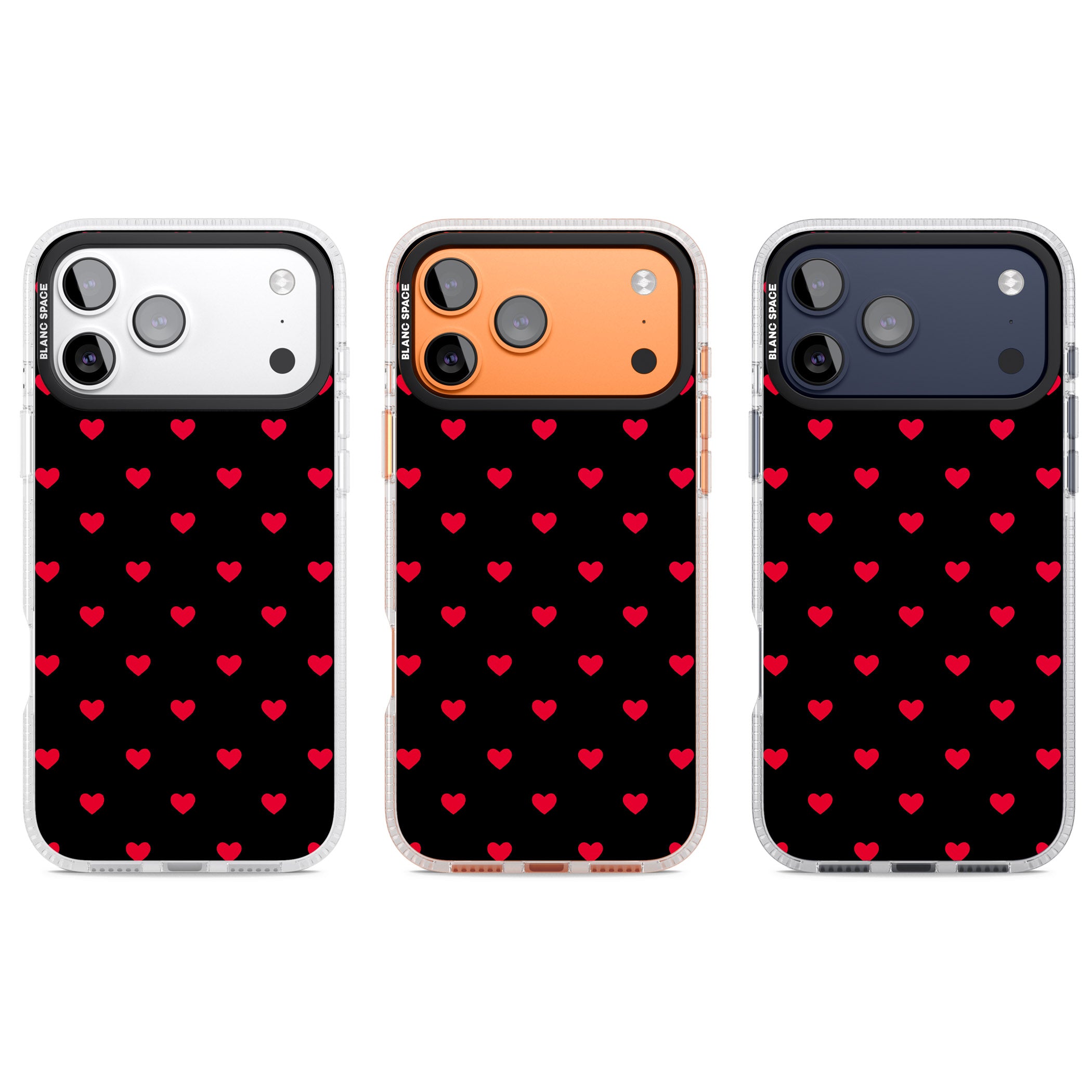 Small Heart Pattern: Red & iPhone 17 Pro Impact Air Clear Phone Case APT Impact Protection