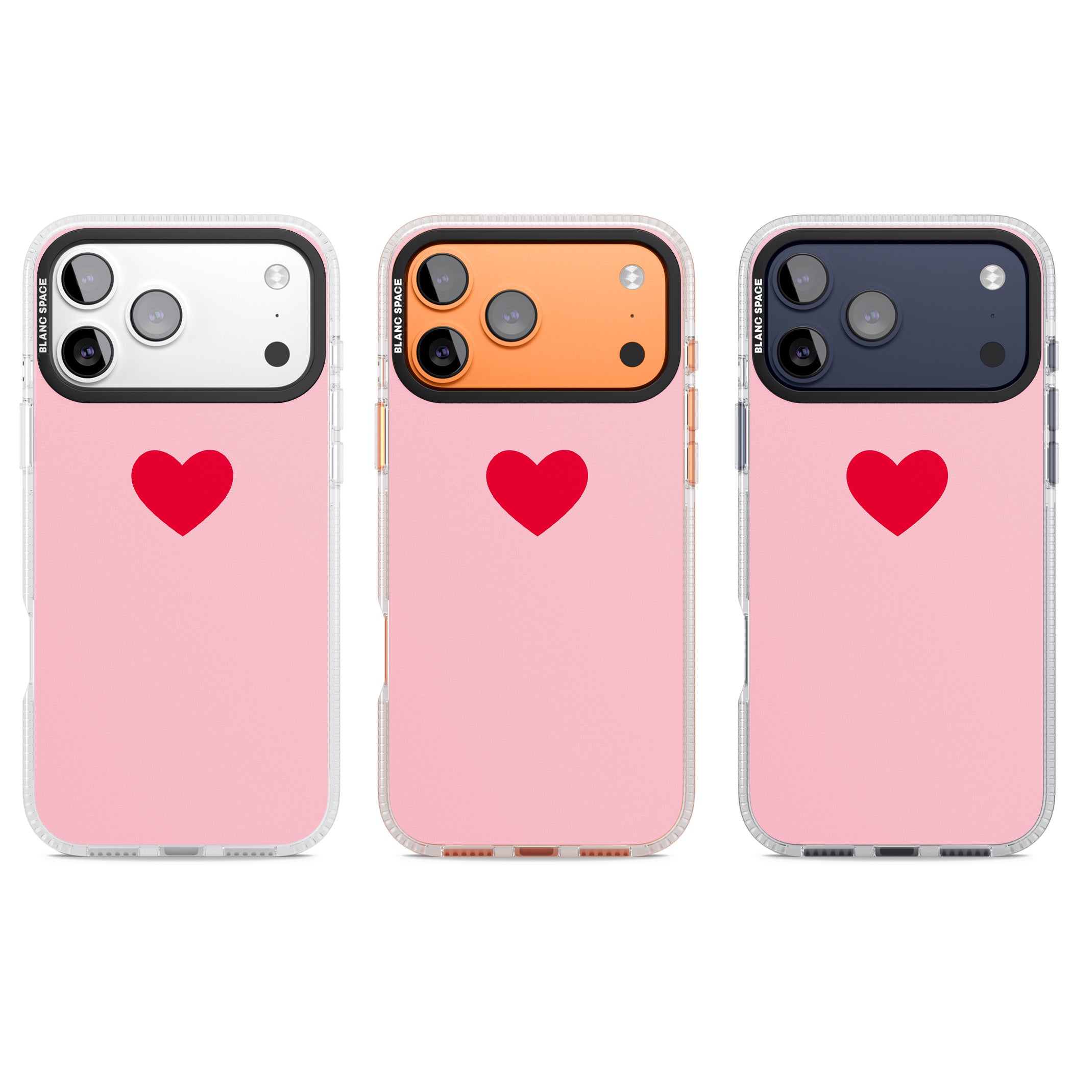 Red & Pink Heart iPhone 17 Pro Impact Air Clear Phone Case APT Impact Protection
