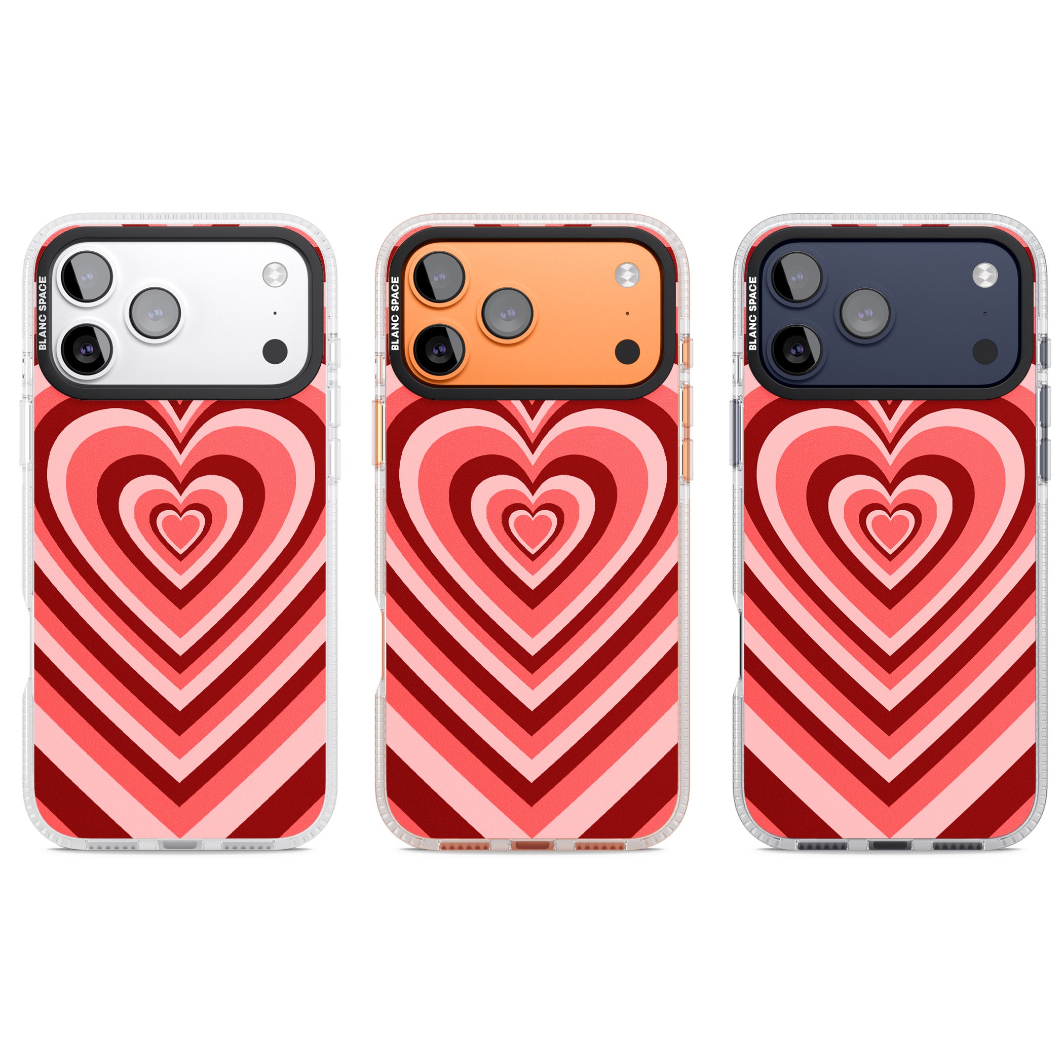 Red Heart Illusion iPhone 17 Pro Impact Air Clear Phone Case APT Impact Protection