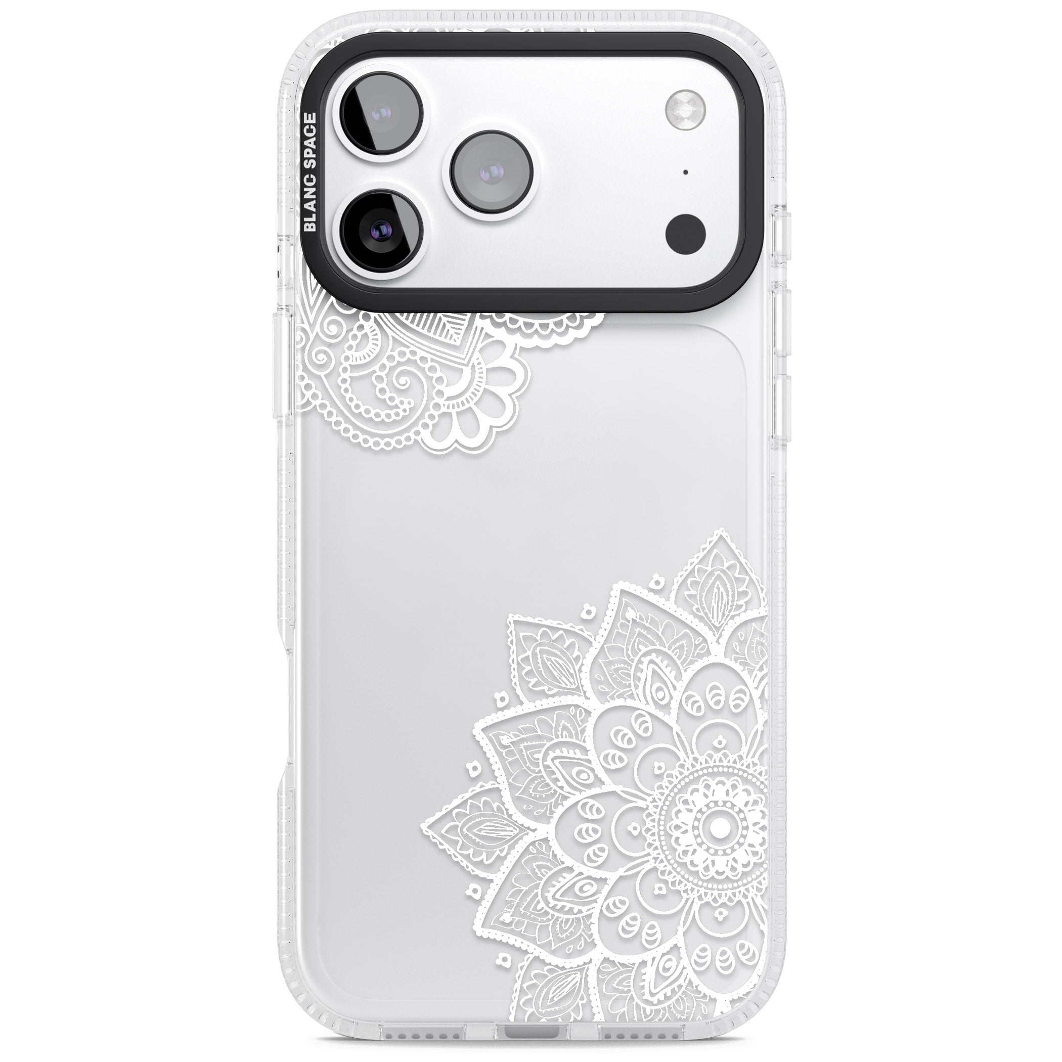 White Henna Florals iPhone 17 Pro Impact Air Clear Phone Case