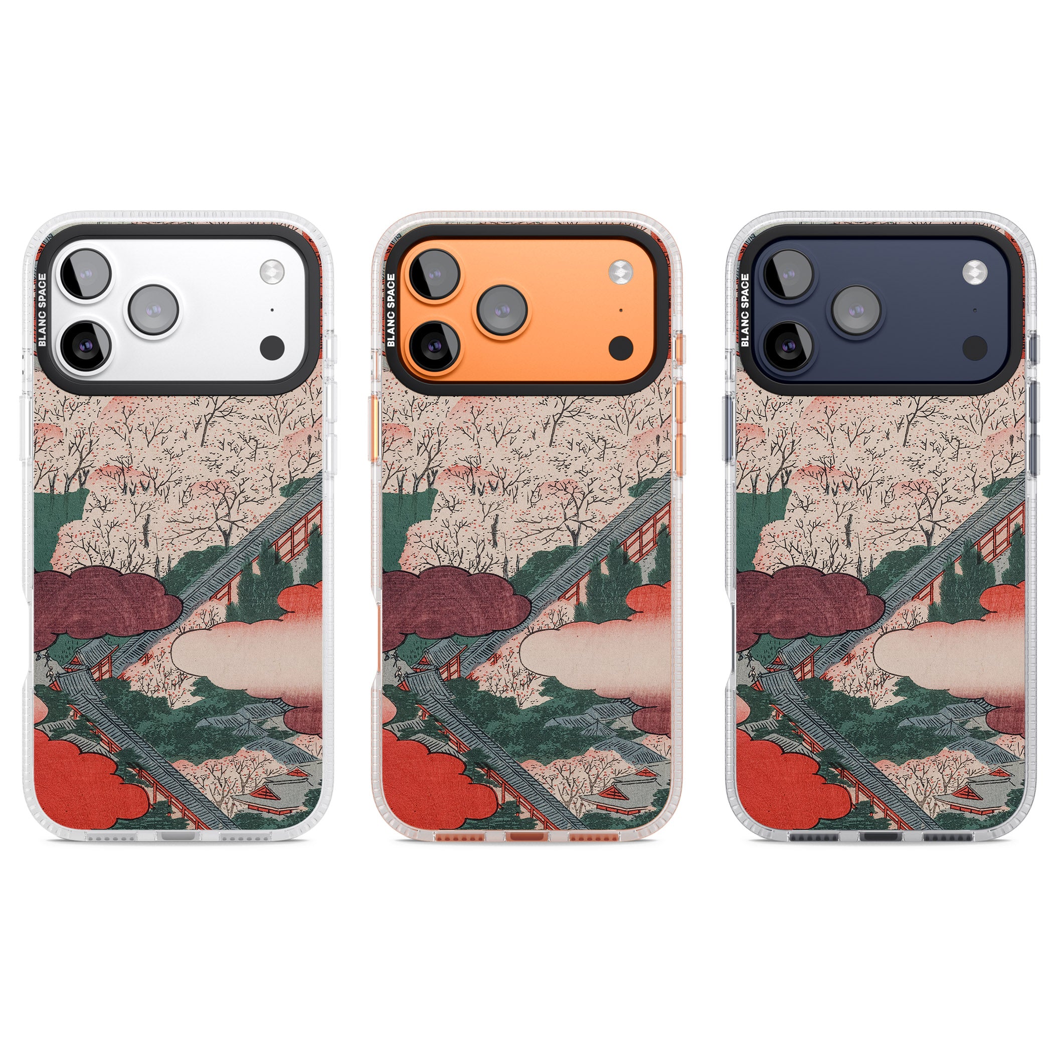Vintage Japanese Illustrations Japanese City iPhone 17 Pro Impact Air Clear Phone Case APT Impact Protection