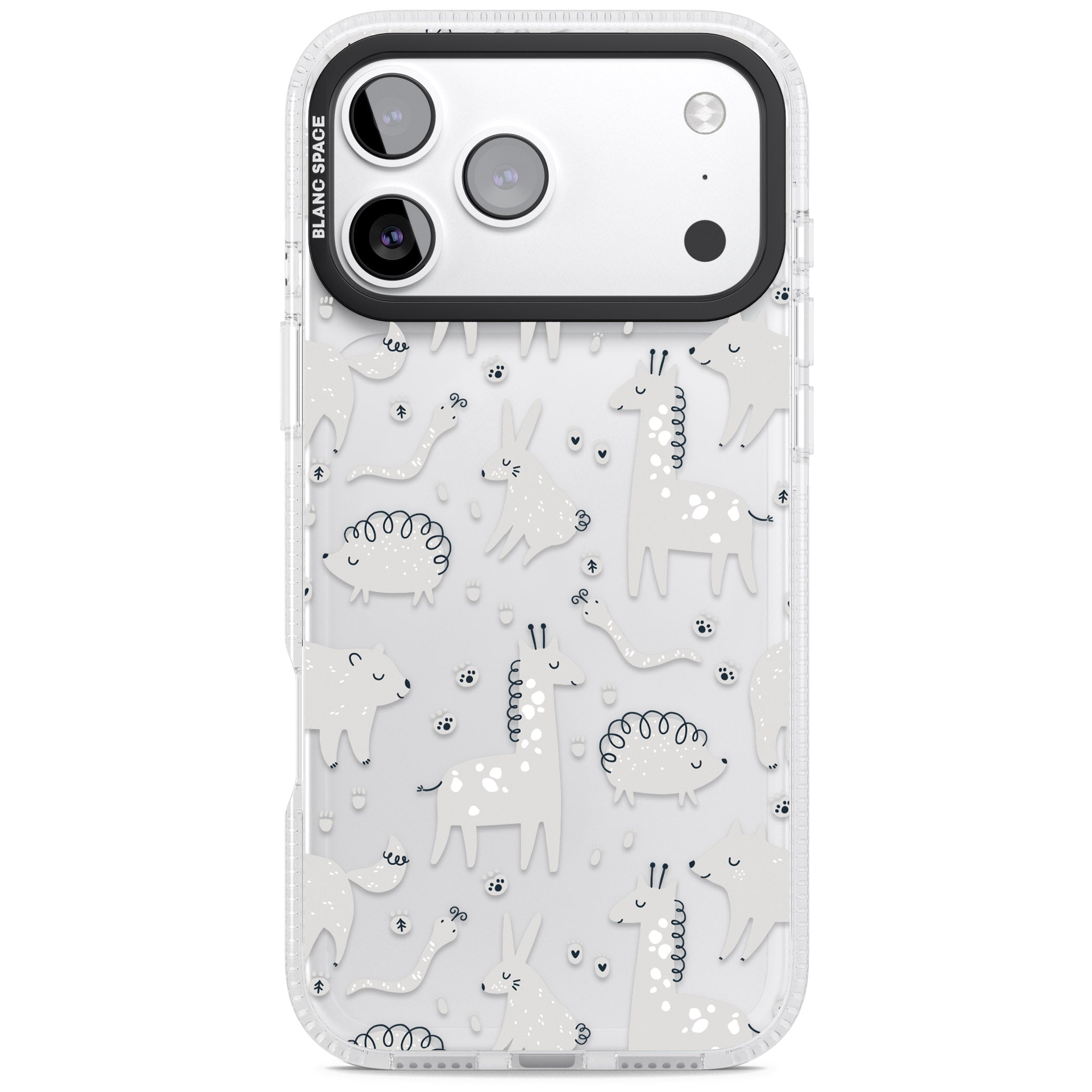 Monochrome Animal Party iPhone 17 Pro Impact Air Clear Phone Case