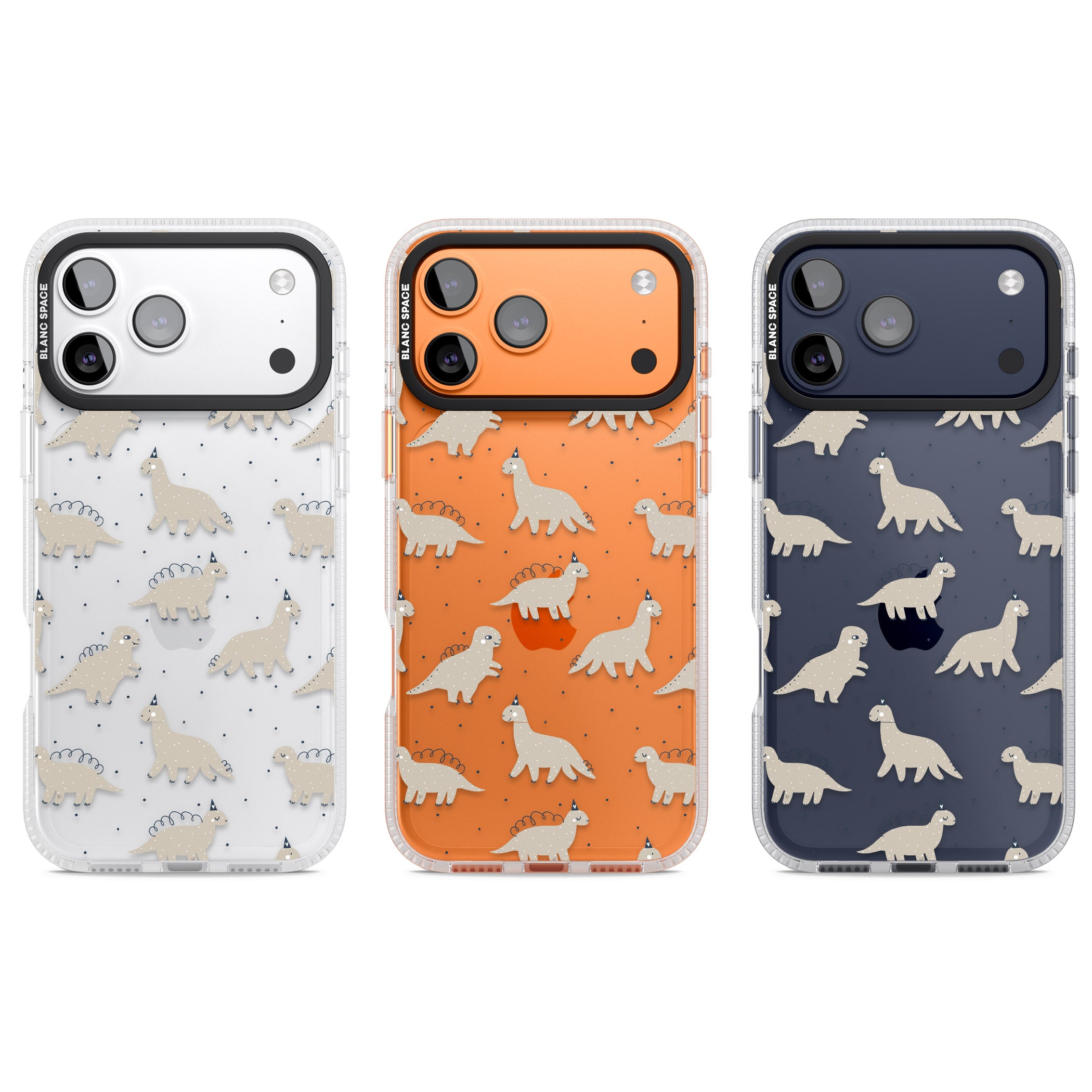 Adorable Dino Pattern iPhone 17 Pro Impact Air Clear Phone Case APT Impact Protection