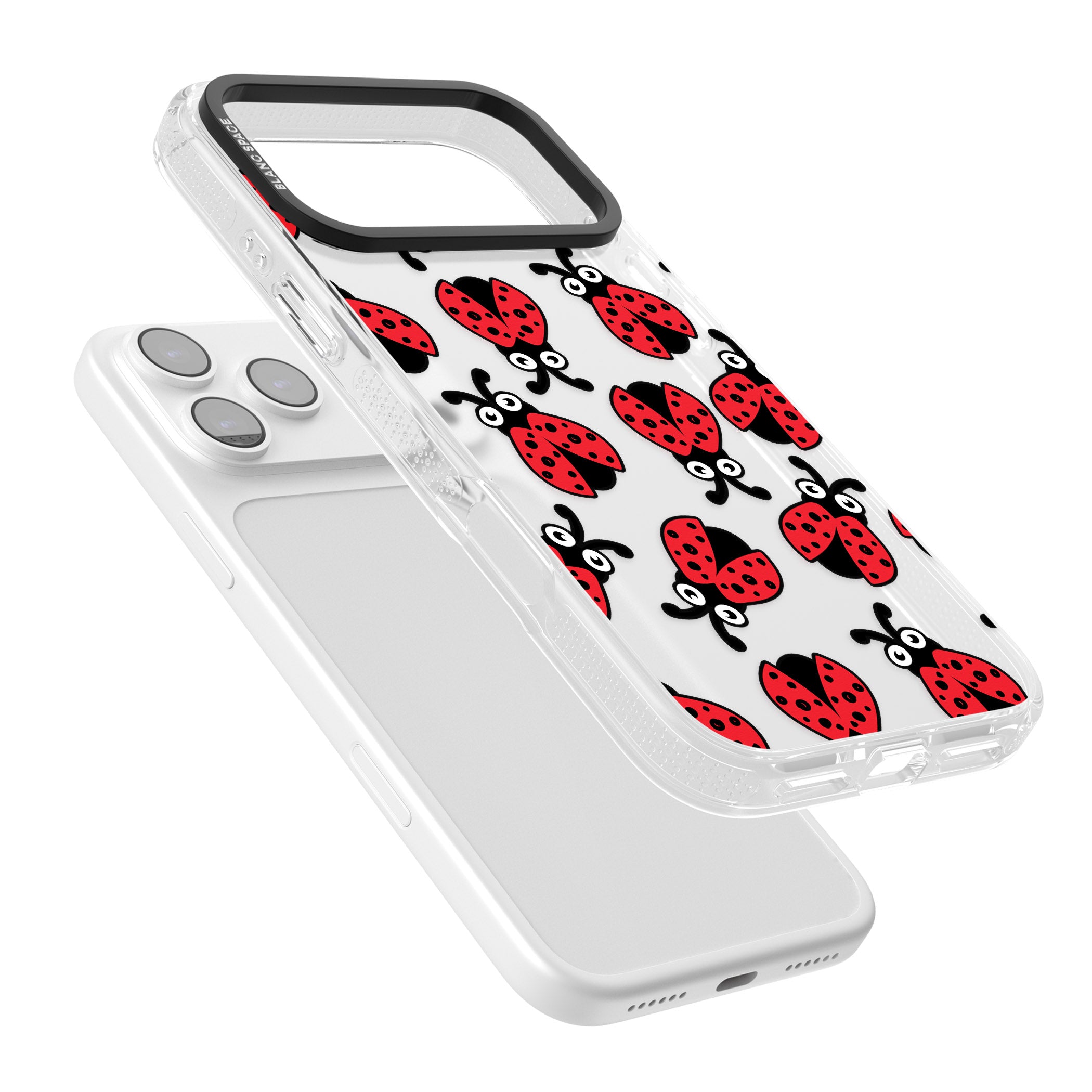 Ladybug Pattern iPhone 17 Pro Impact Air Clear Phone Case Colours