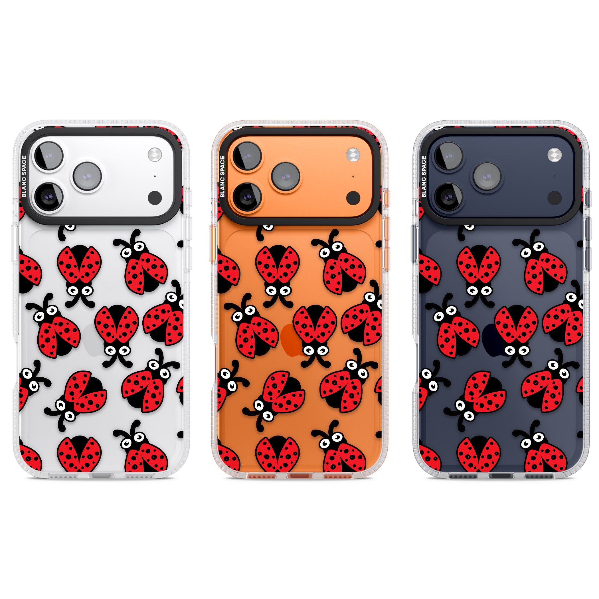 Ladybug Pattern iPhone 17 Pro Impact Air Clear Phone Case APT Impact Protection