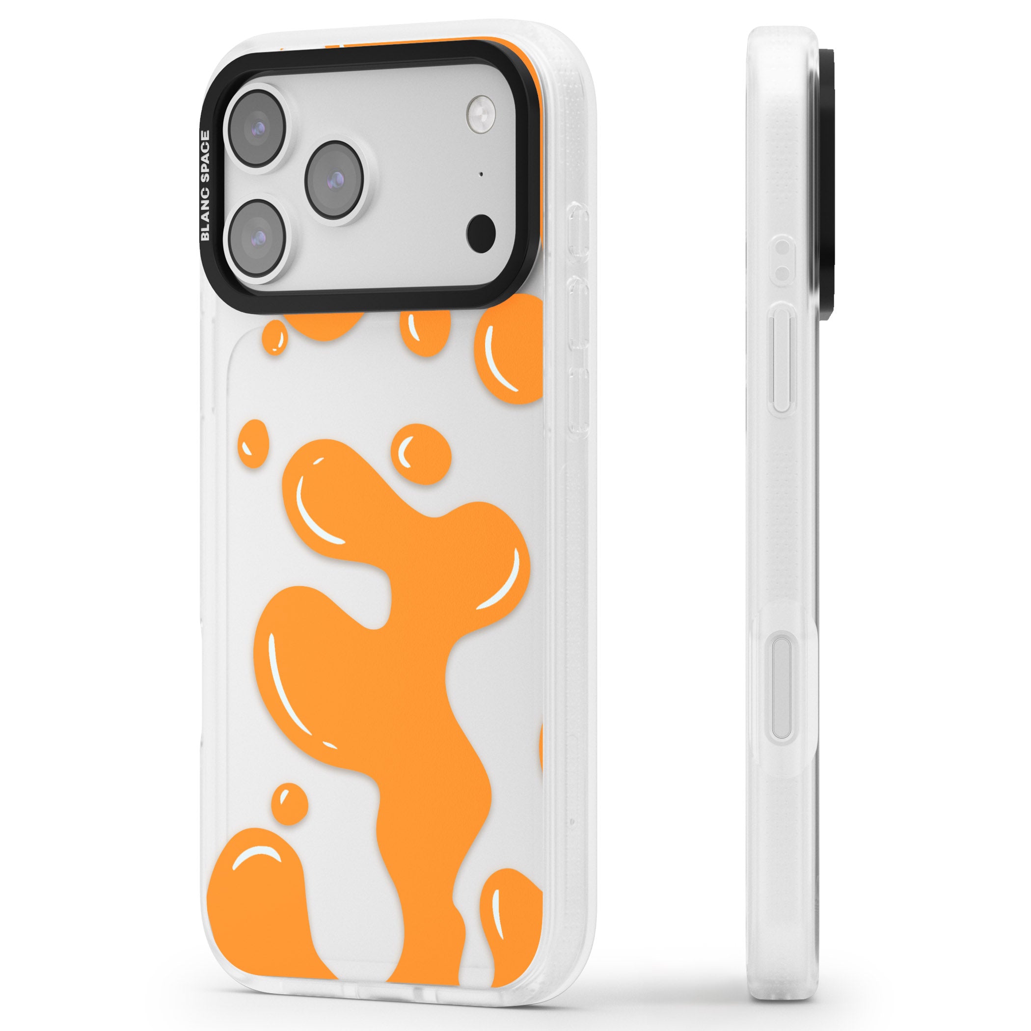 Orange Lava Lamp iPhone 17 Pro Max Impact Air Clear Phone Case Side Profile