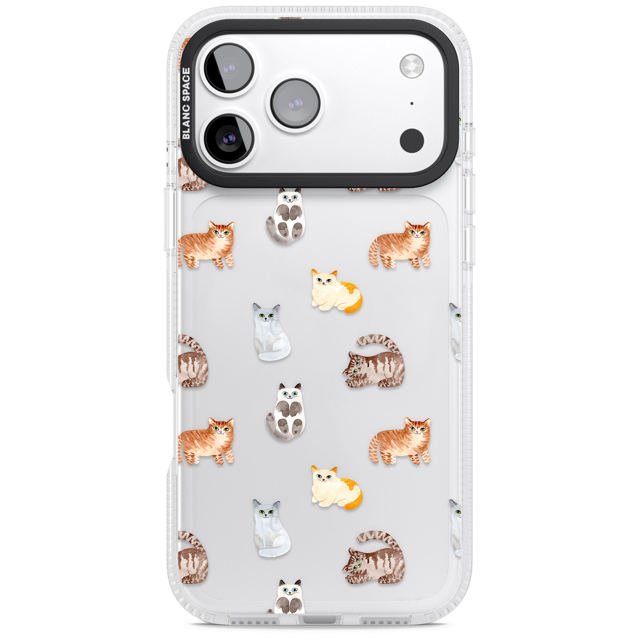 Cute Cat Pattern Classic iPhone 17 Pro Max Impact Air Clear Phone Case