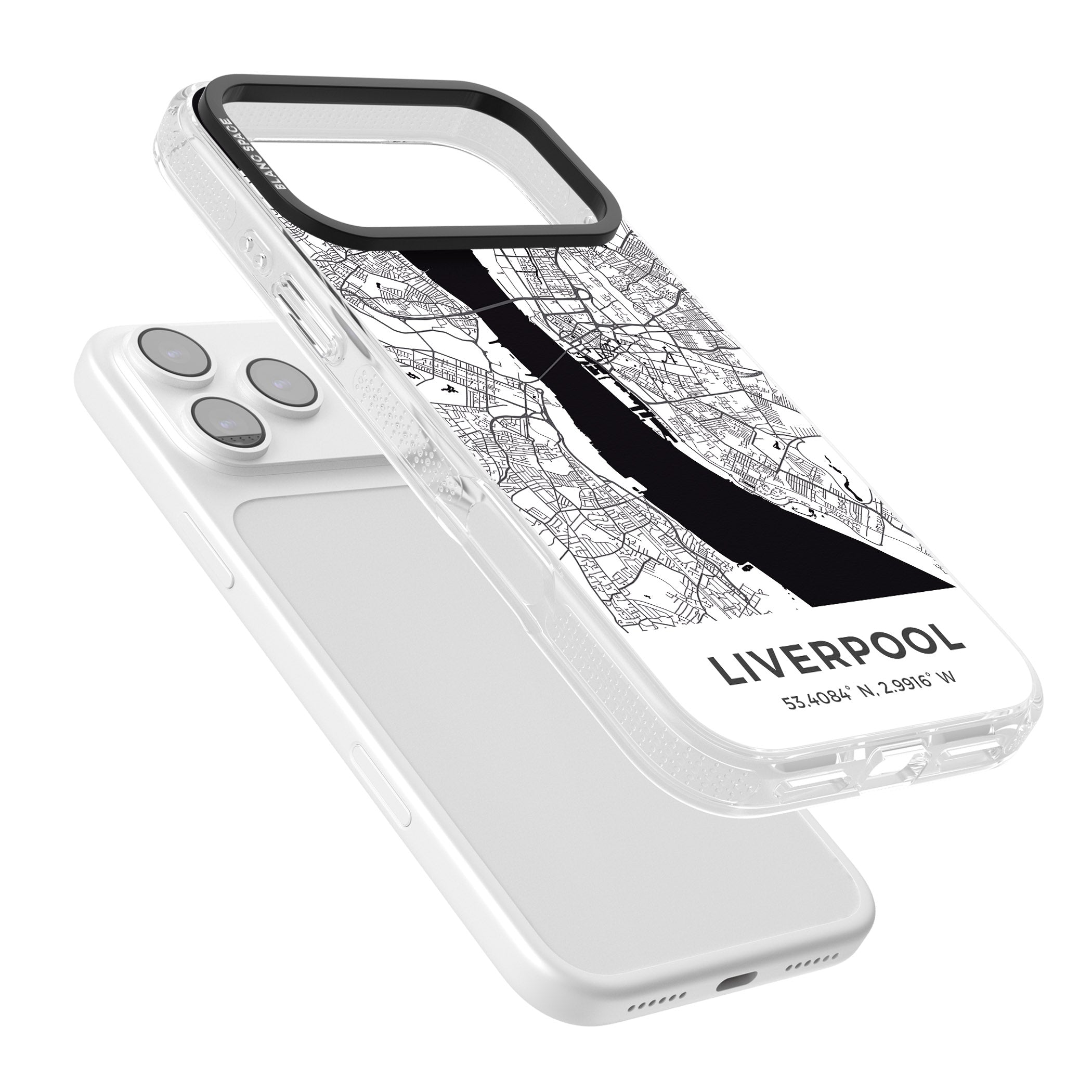 Liverpool Map iPhone 17 Pro Max Impact Air Clear Phone Case Colours