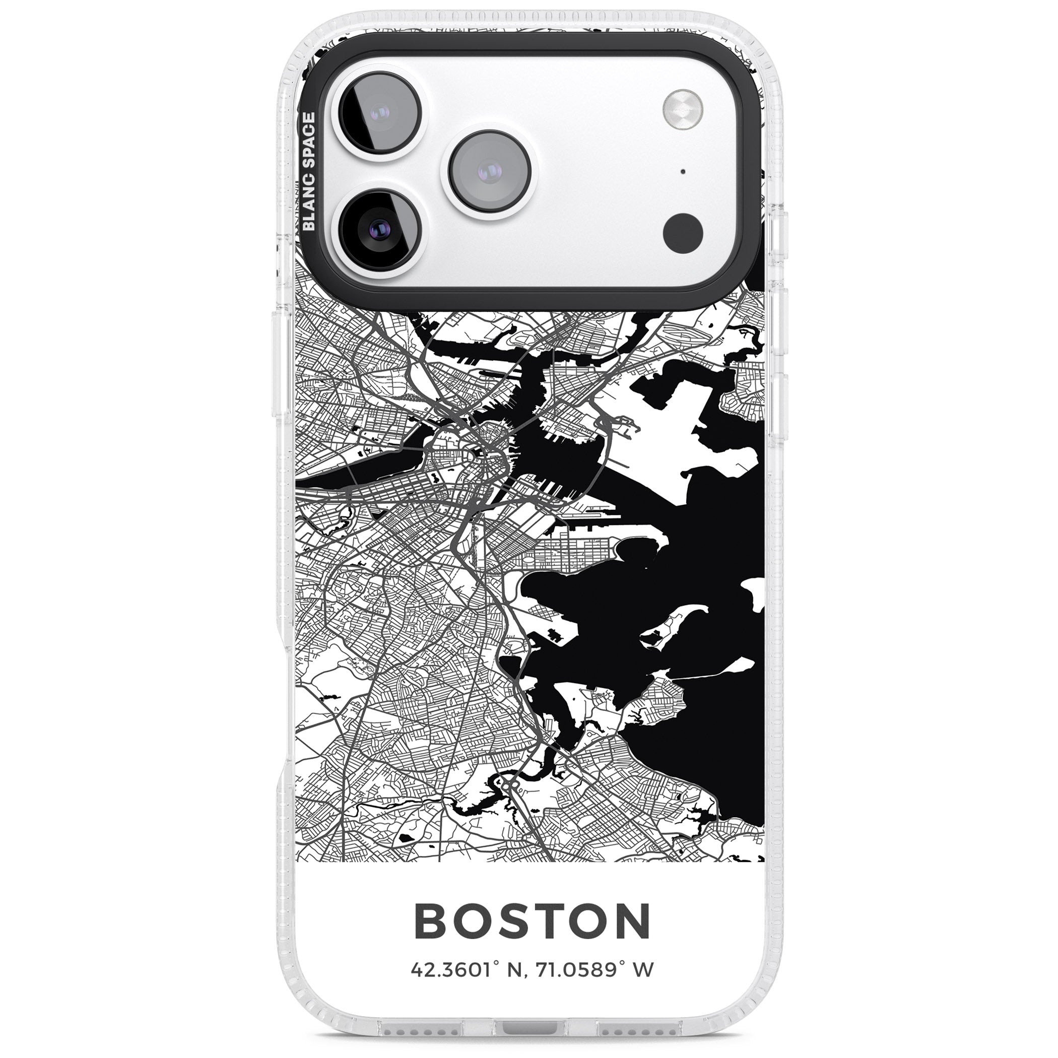 Boston Map iPhone 17 Pro Impact Air Clear Phone Case