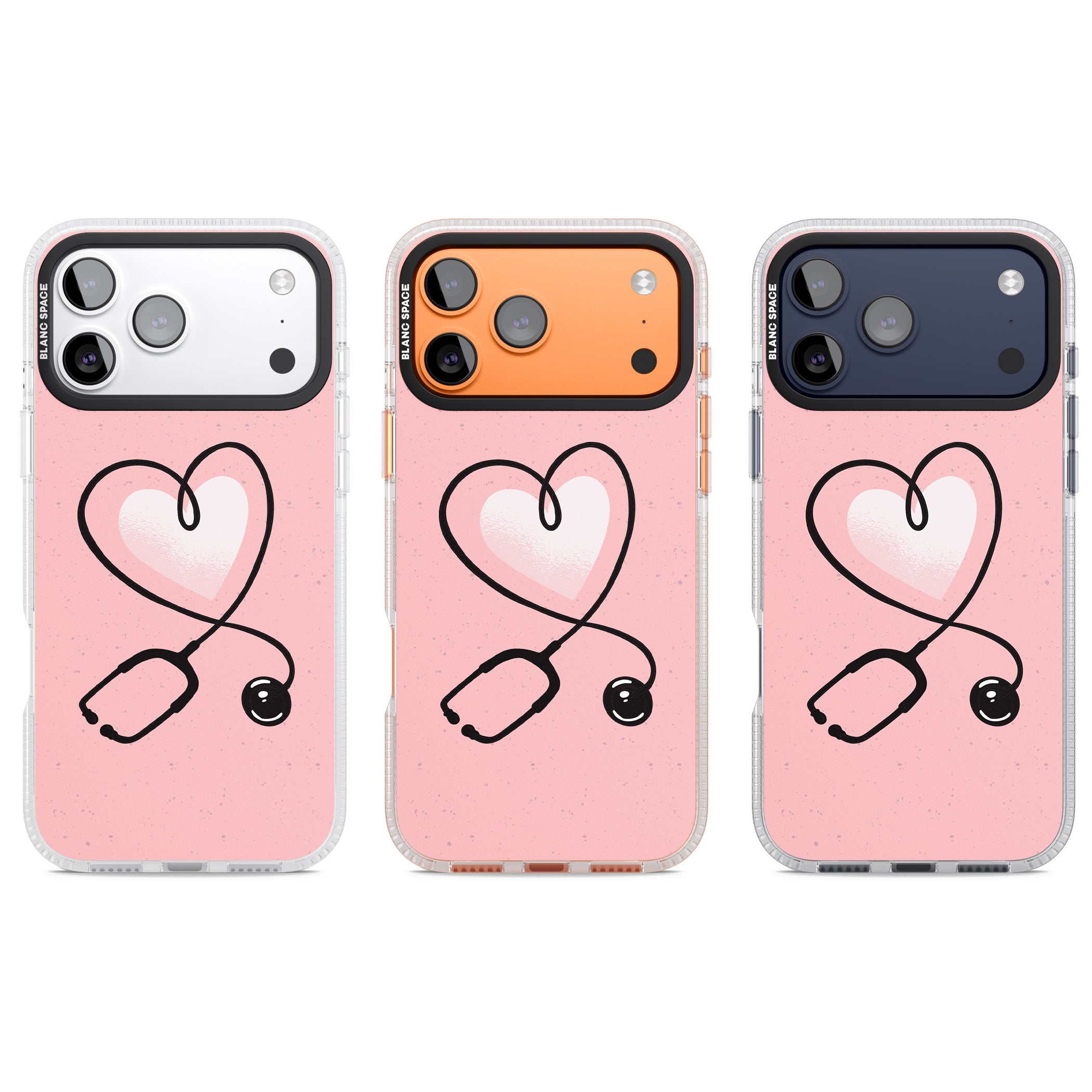 Stethoscope Heart iPhone 17 Pro Impact Air Clear Phone Case APT Impact Protection