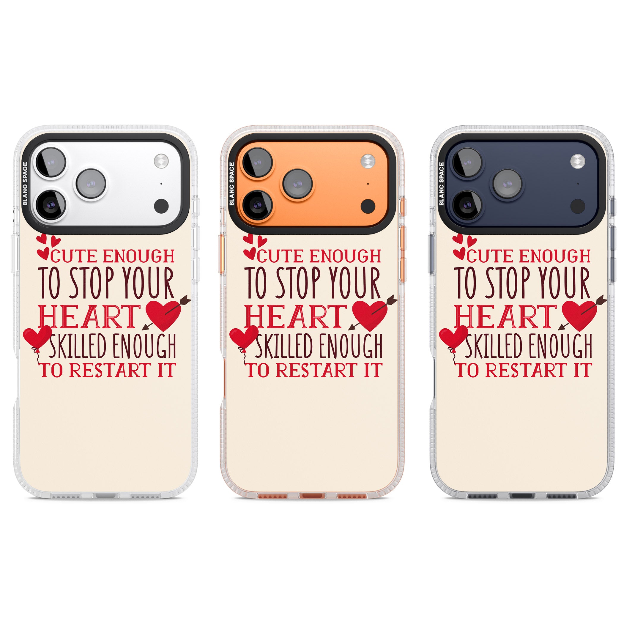 Cute Enough To Stop Your Heart iPhone 17 Pro Impact Air Clear Phone Case APT Impact Protection