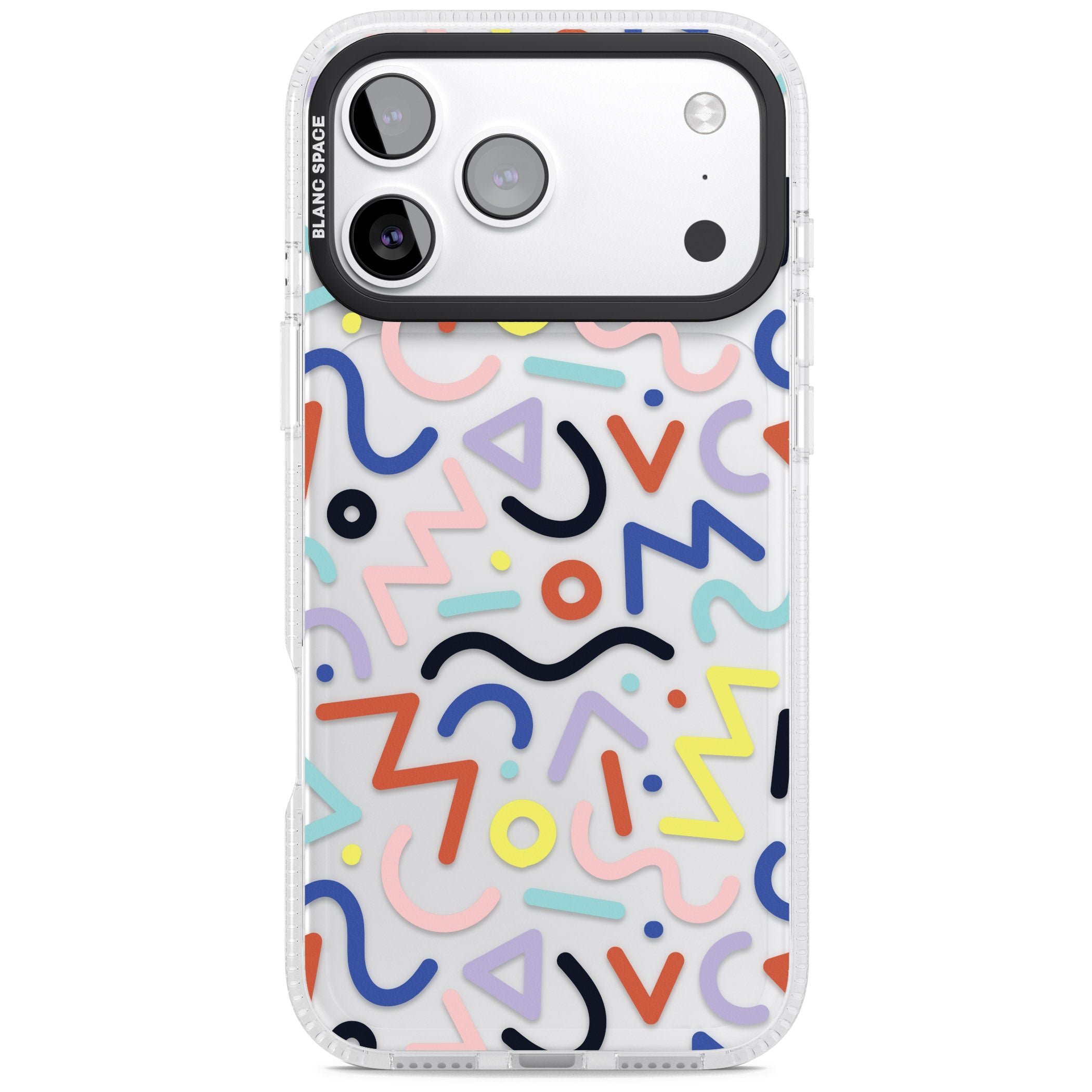 Memphis Retro Pattern iPhone 17 Pro Impact Air Clear Phone Case