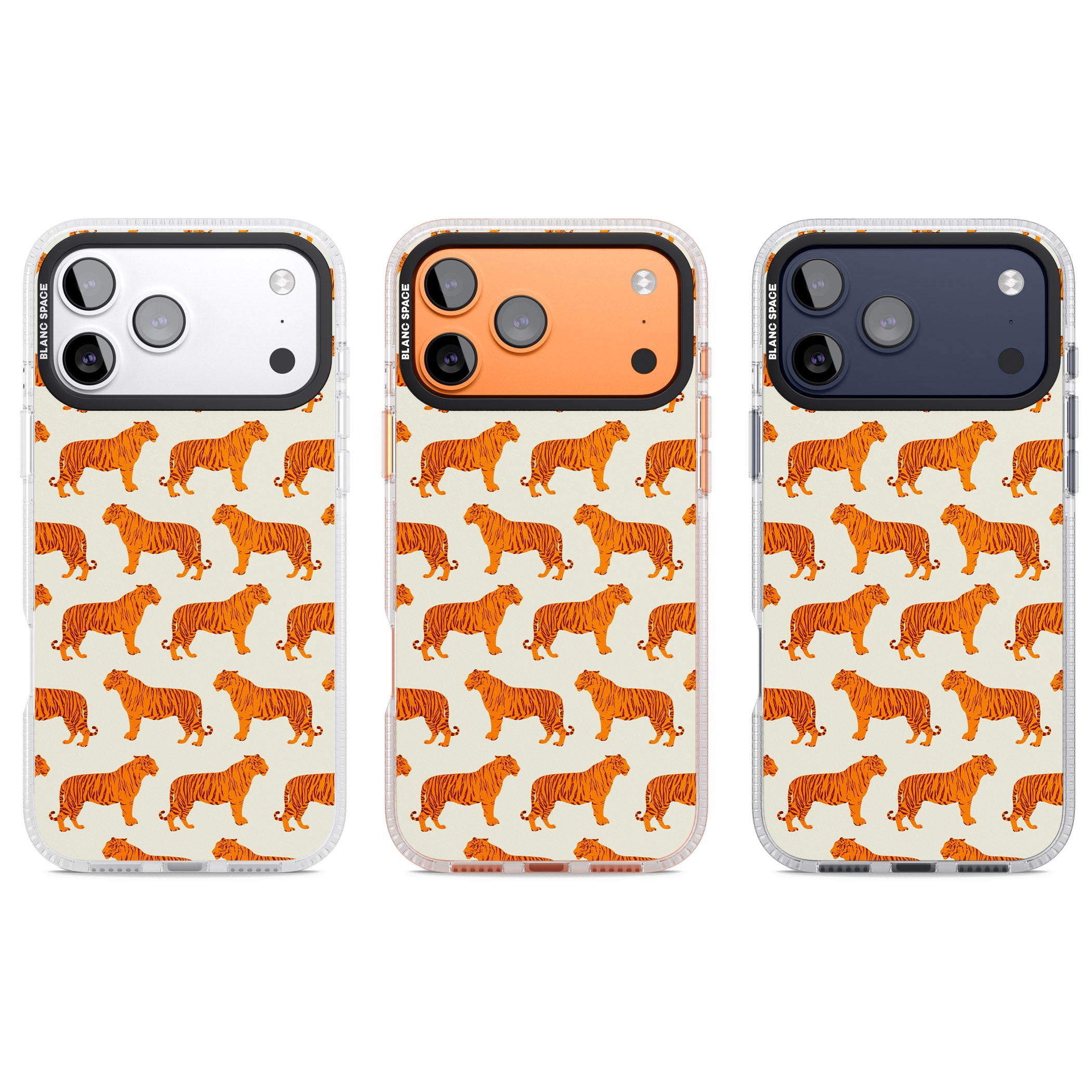 Trendy Tiger Patterns Tigers On Khaki iPhone 17 Pro Impact Air Clear Phone Case APT Impact Protection