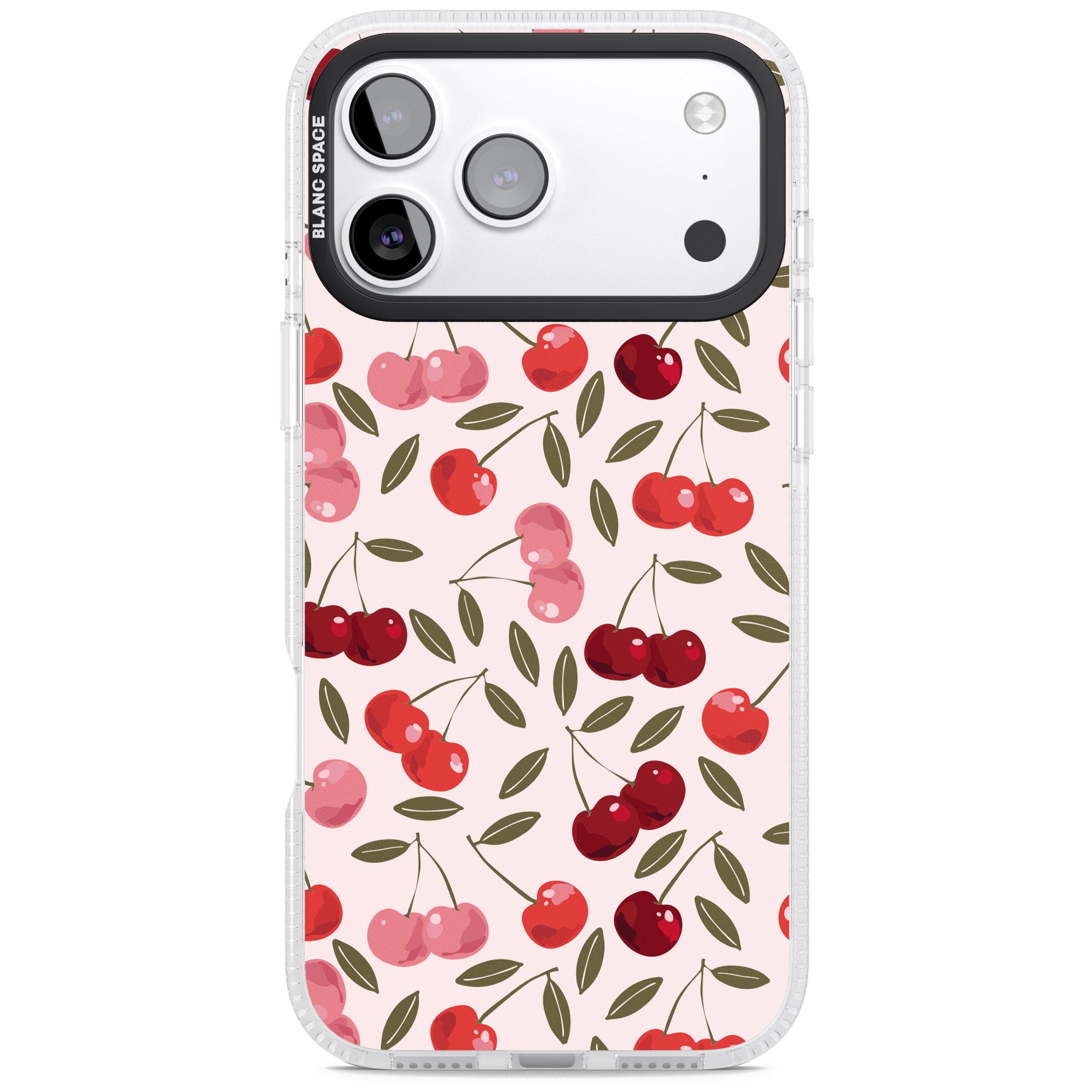 Fruity & Fun Patterns Cherries iPhone 17 Pro Impact Air Clear Phone Case