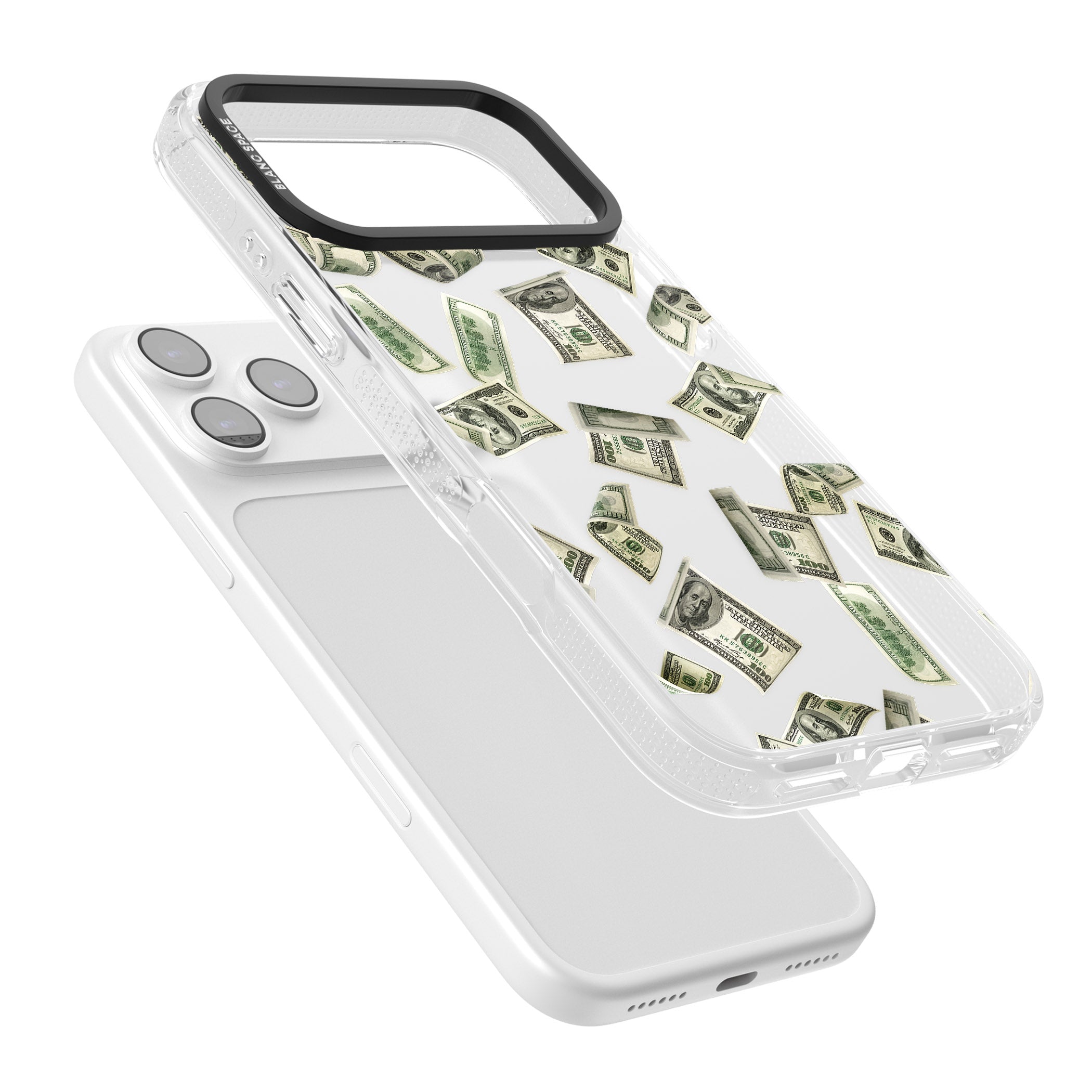 Falling Cash iPhone 17 Pro Impact Air Clear Phone Case Colours