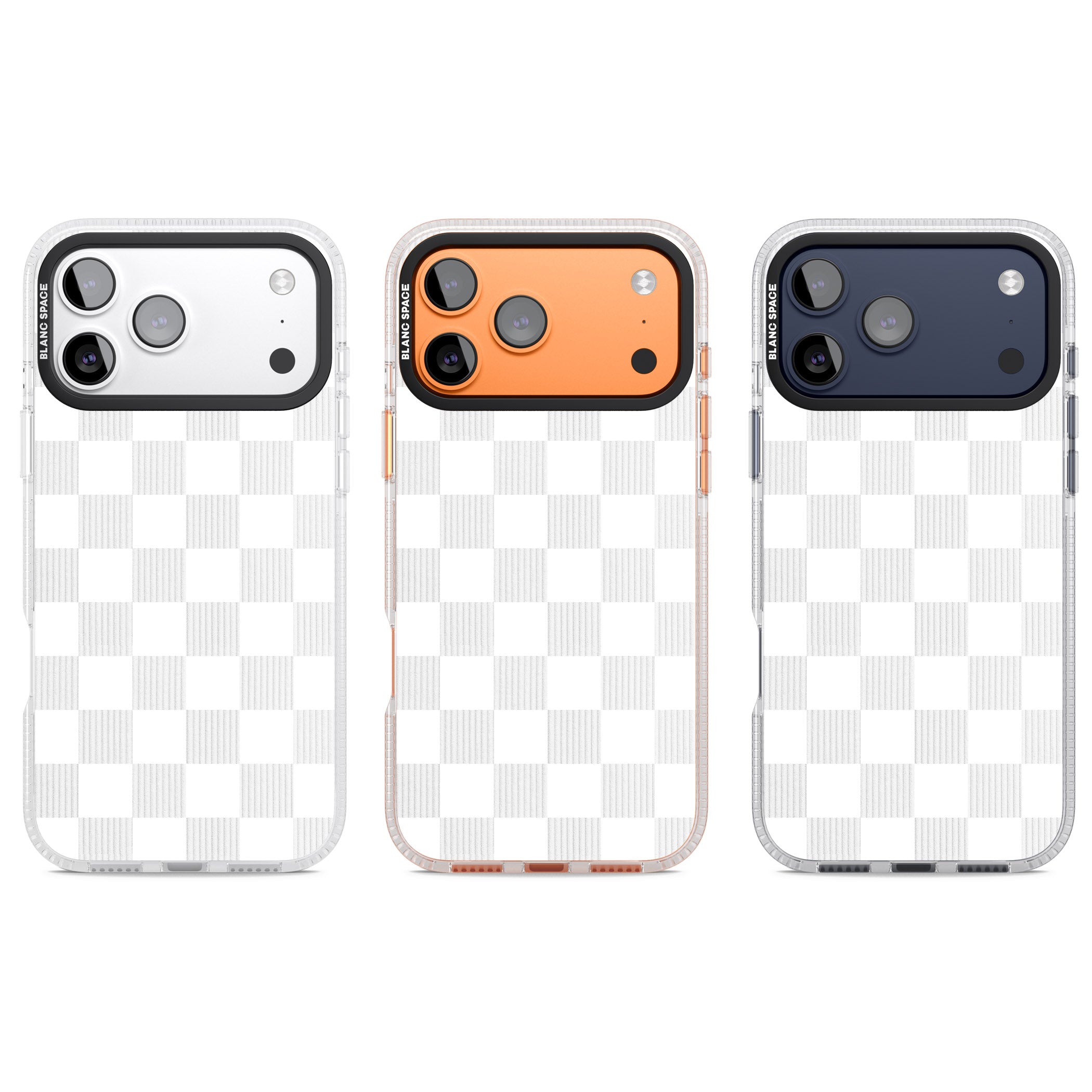 White Checkered iPhone 17 Pro Impact Air Clear Phone Case APT Impact Protection