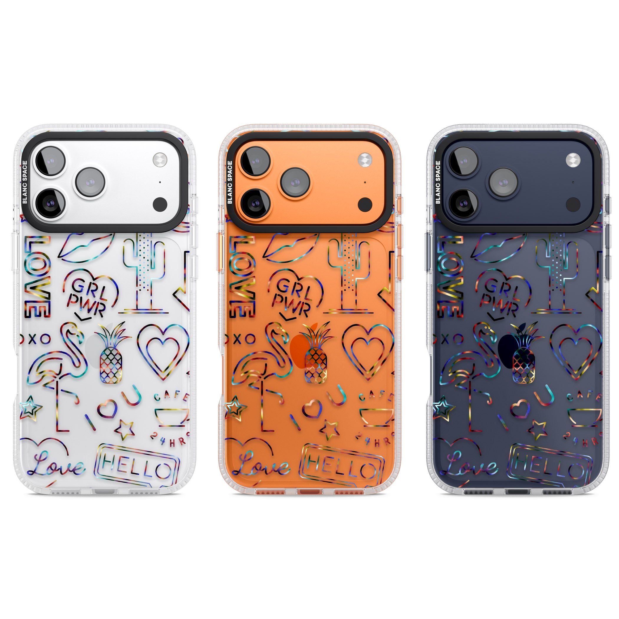 Funky Nebula Neon Sign iPhone 17 Pro Impact Air Clear Phone Case APT Impact Protection