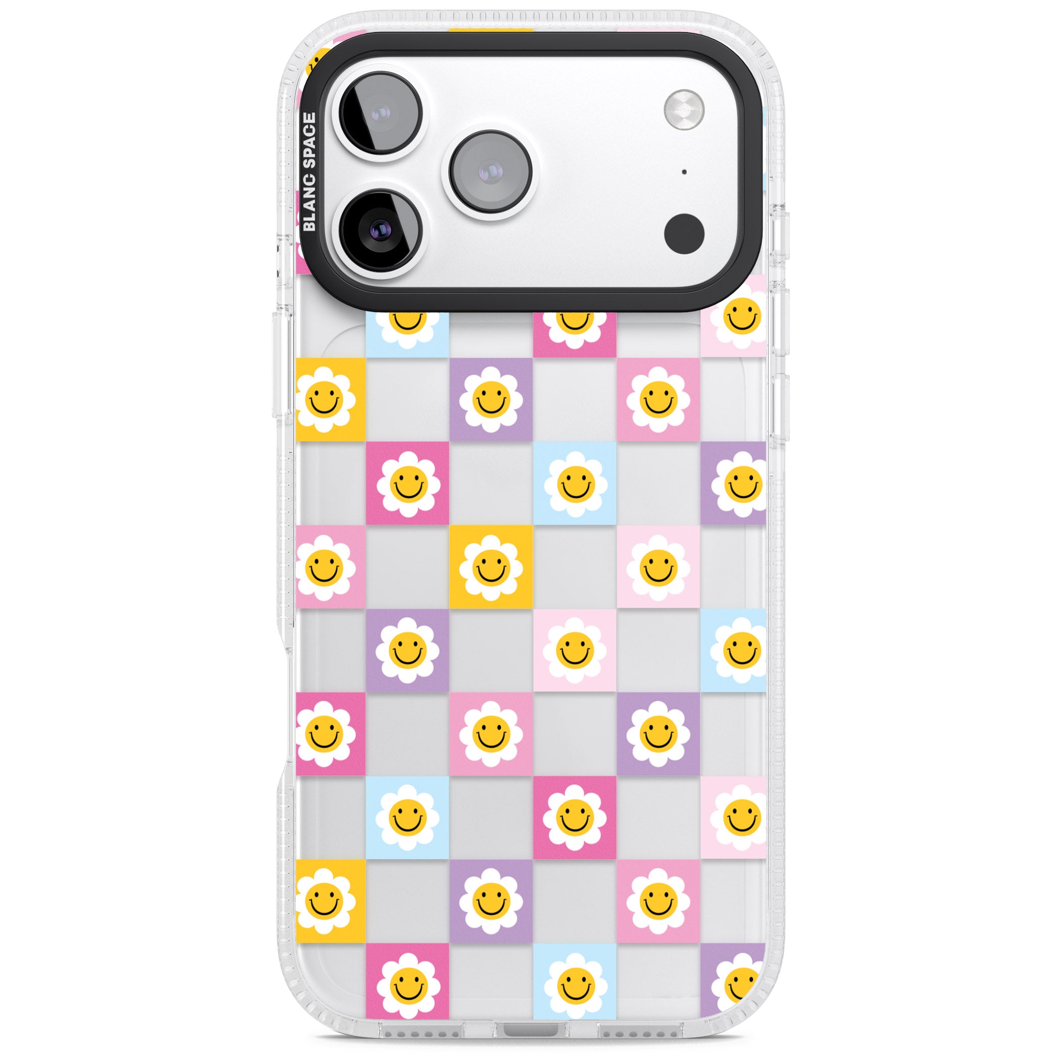 Daisy Squares Pattern iPhone 17 Pro Impact Air Clear Phone Case