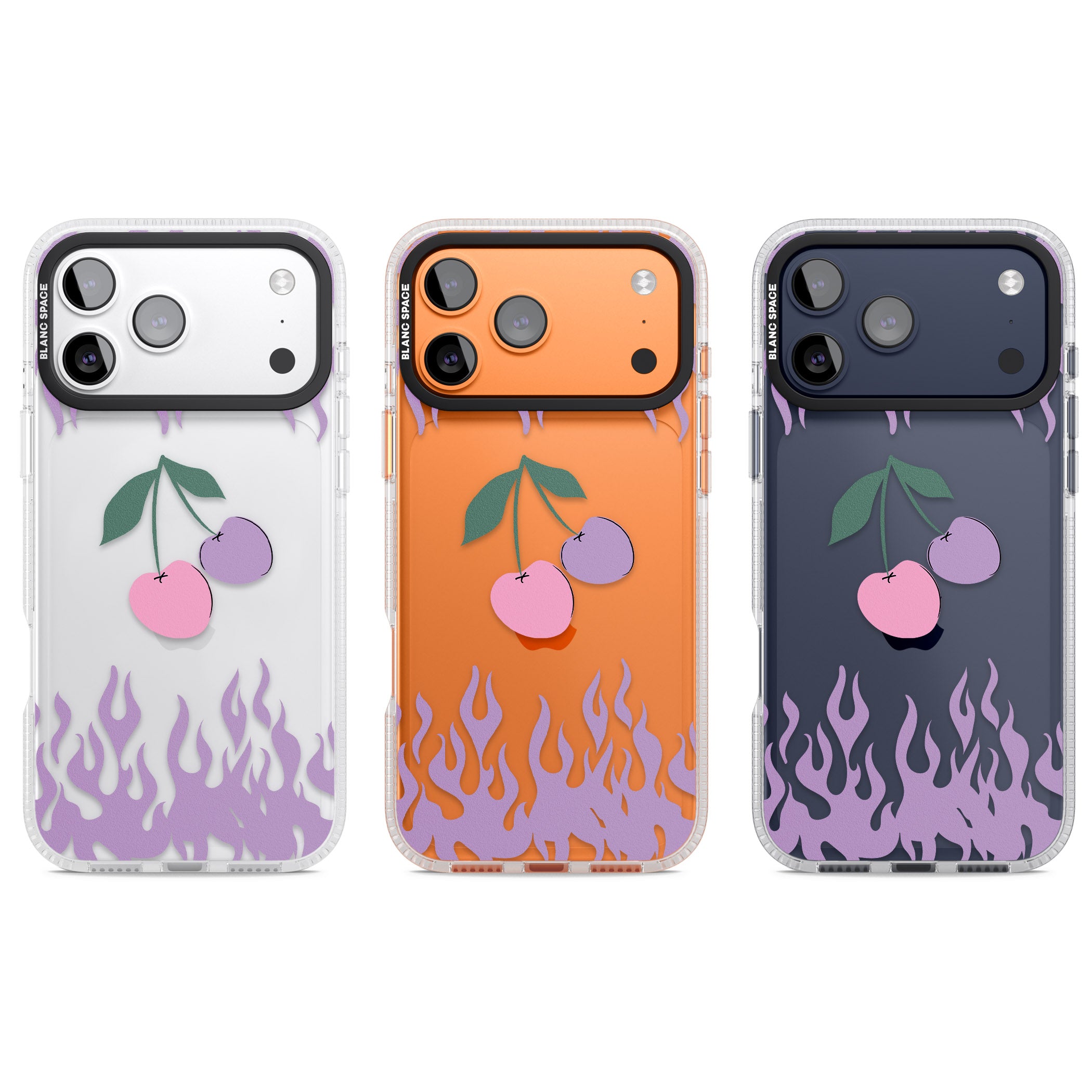 Cherries N' Flames iPhone 17 Pro Impact Air Clear Phone Case APT Impact Protection