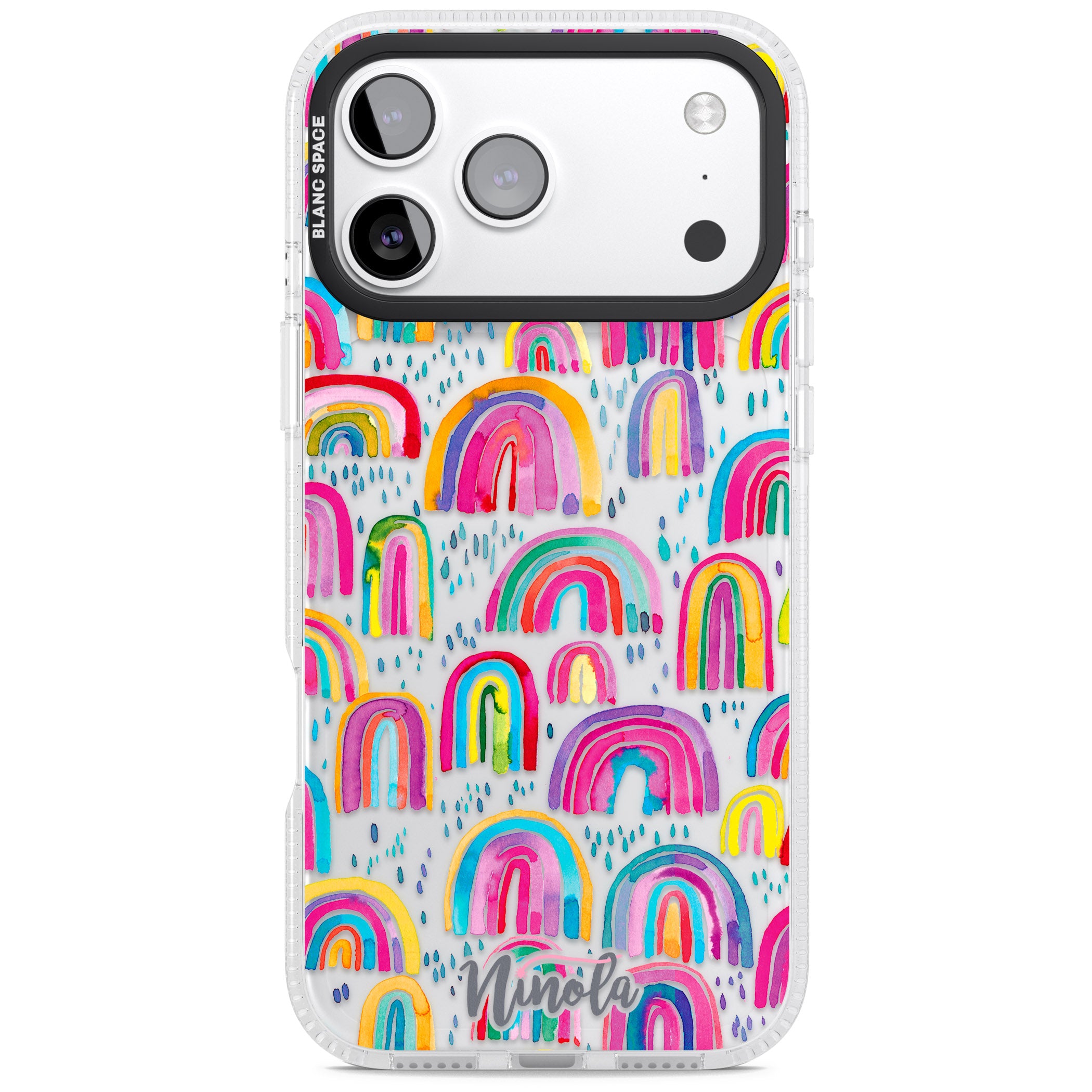 Watercolor Rainbow iPhone 17 Pro Max Impact Air Clear Phone Case