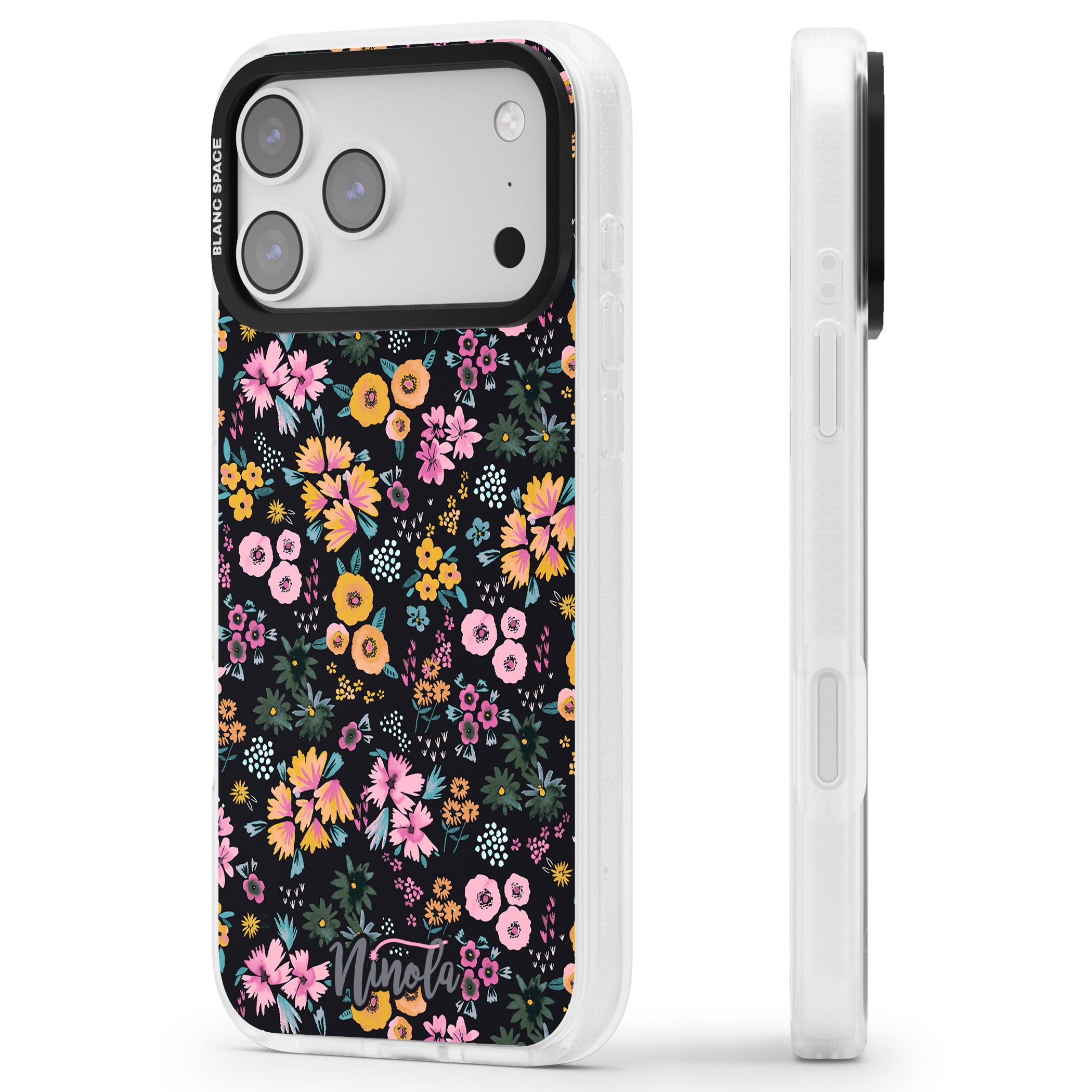 Blossom Field iPhone 17 Pro Max Impact Air Clear Phone Case Side Profile