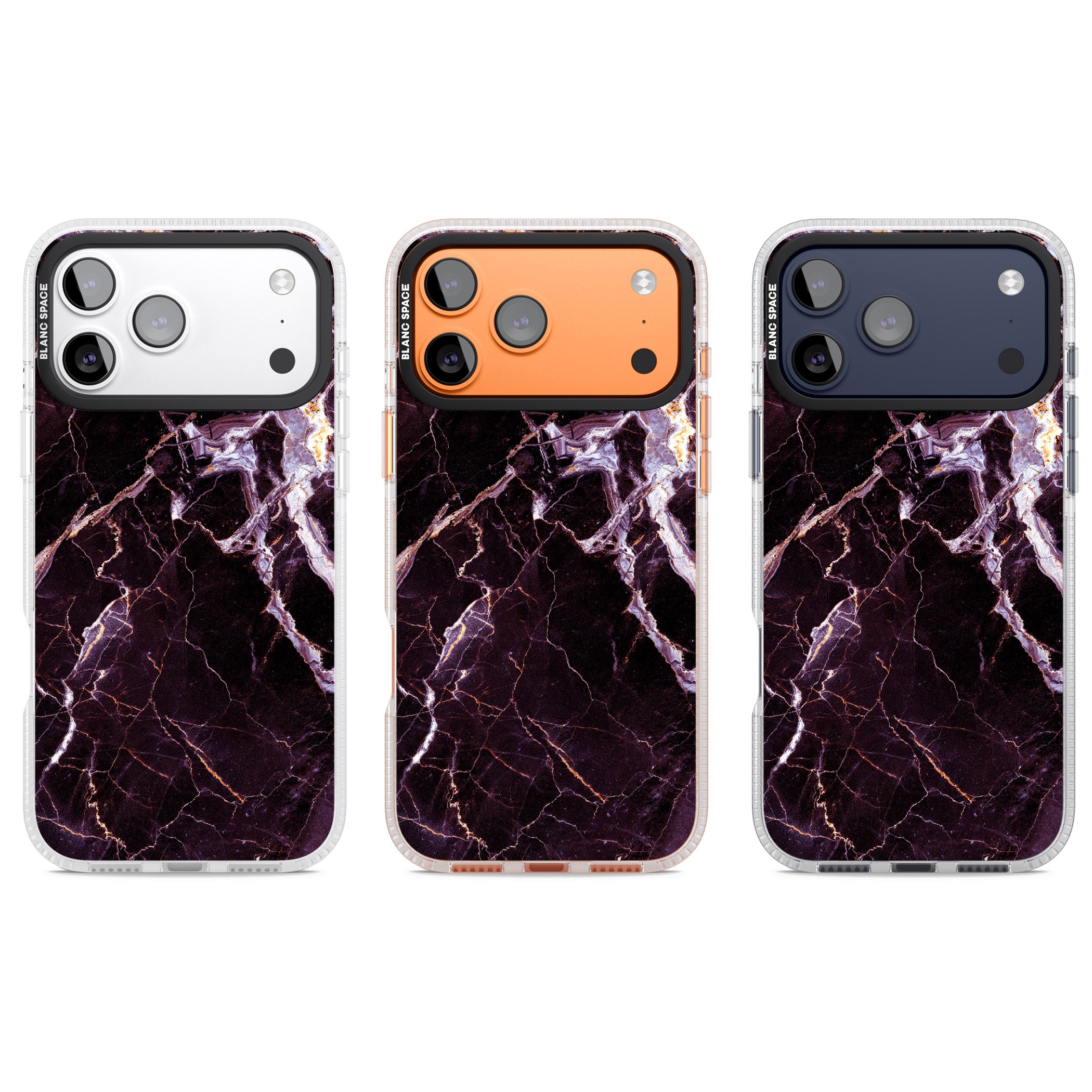 Violet Shatter Marble iPhone 17 Pro Impact Air Clear Phone Case APT Impact Protection