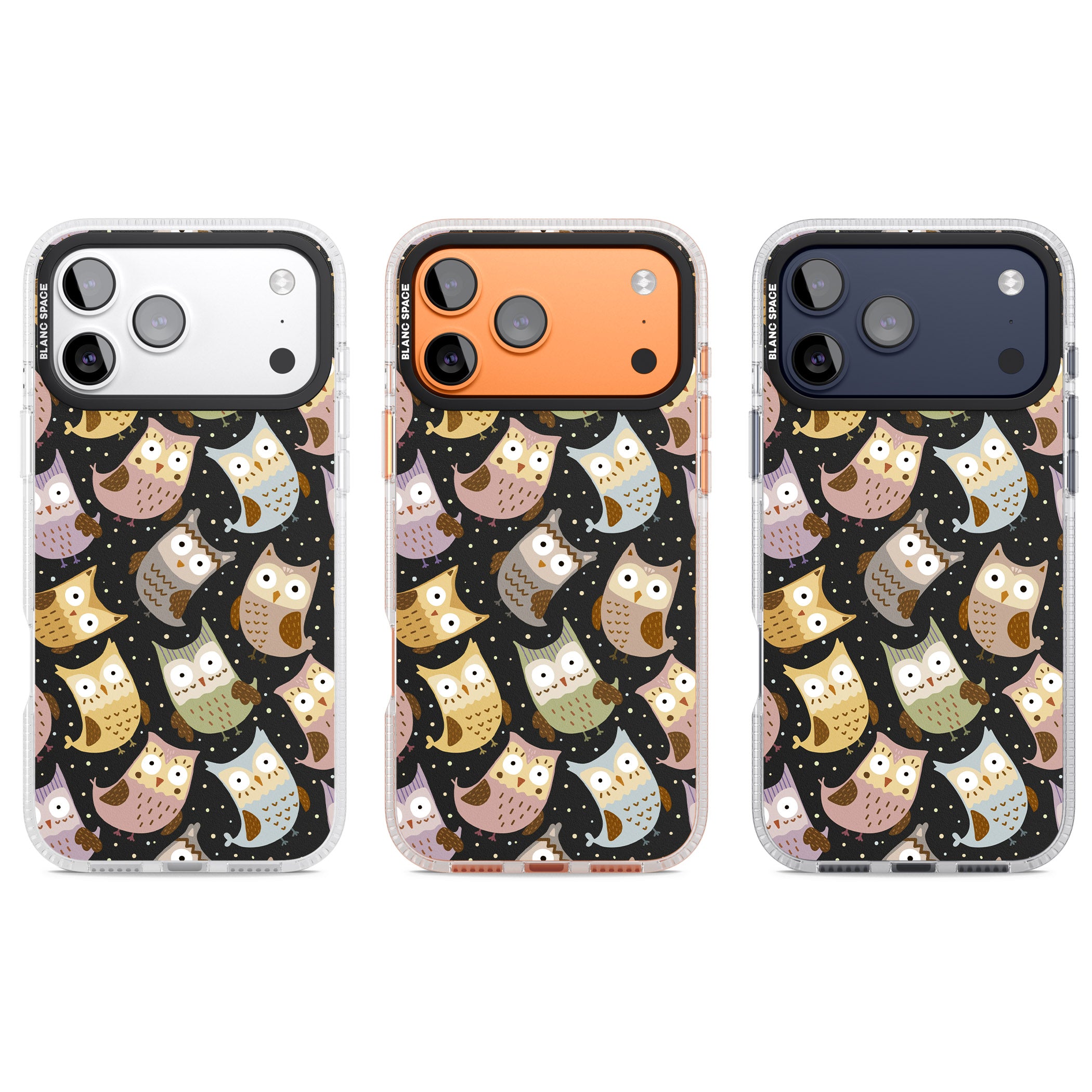 Cute Owl Pattern iPhone 17 Pro Impact Air Clear Phone Case APT Impact Protection