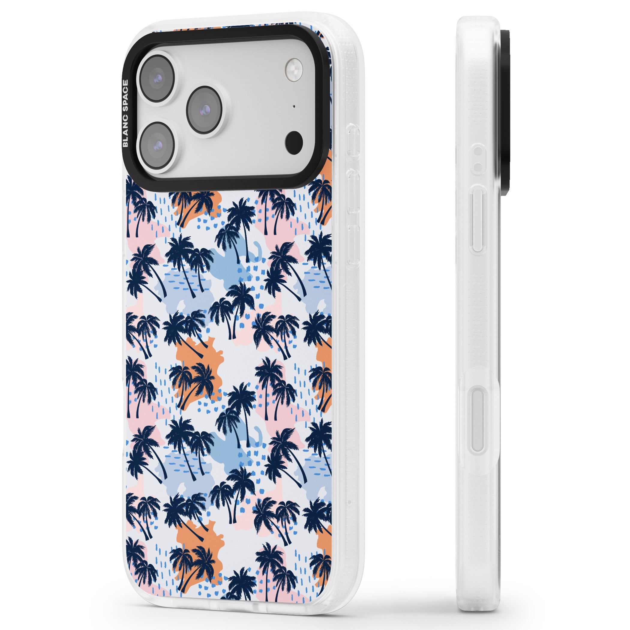 Tropical Vibes Palm iPhone 17 Pro Max Impact Air Clear Phone Case Side Profile