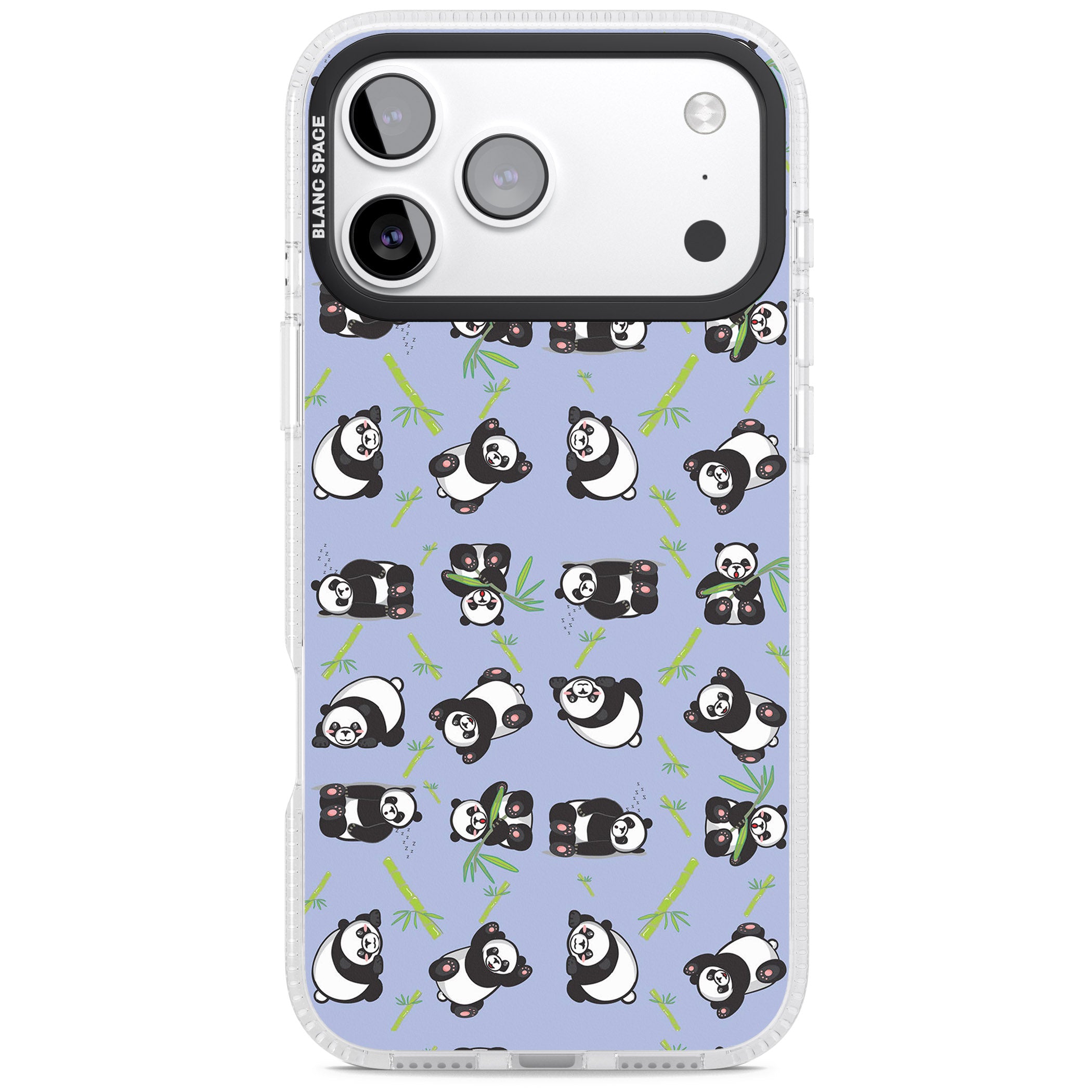 Panda Pattern iPhone 17 Pro Impact Air Clear Phone Case
