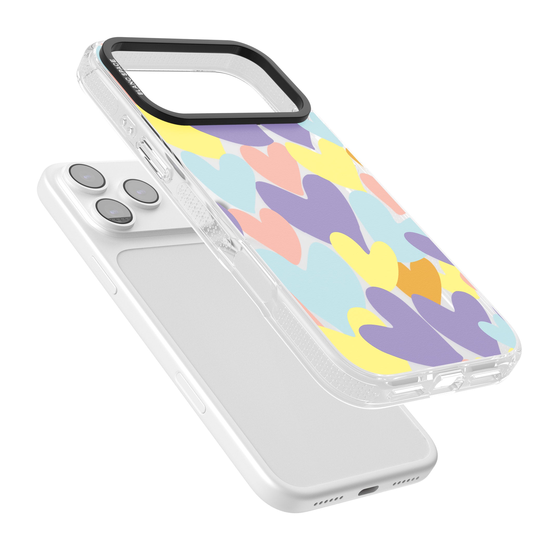 Pastel Hearts iPhone 17 Pro Impact Air Clear Phone Case Colours