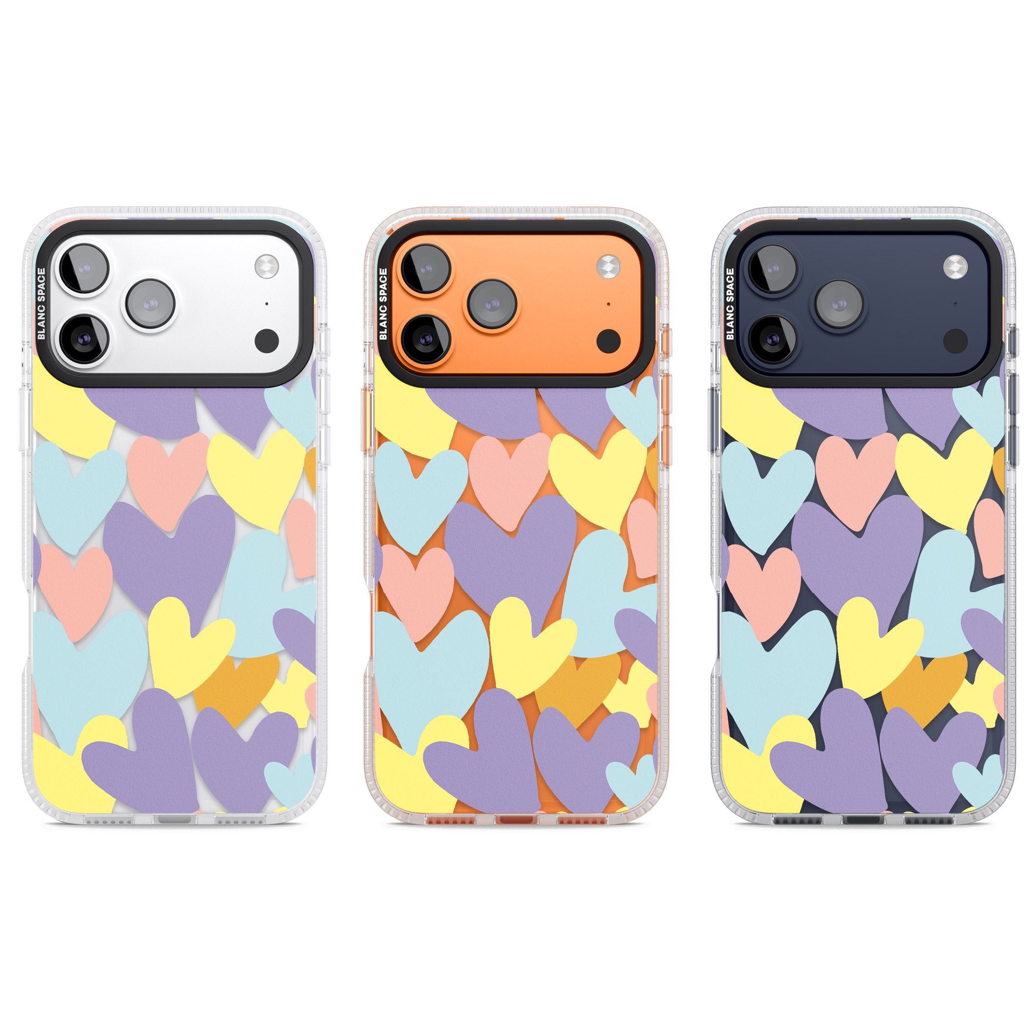 Pastel Hearts iPhone 17 Pro Impact Air Clear Phone Case APT Impact Protection