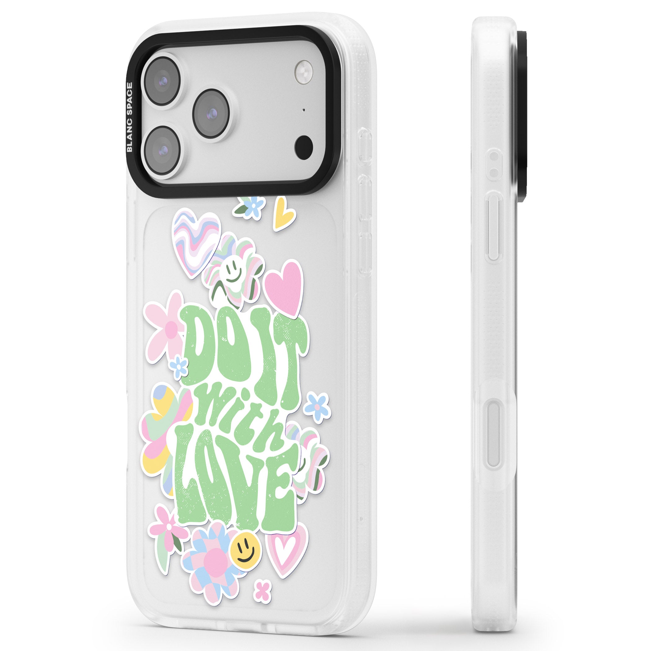 Do It With Love iPhone 17 Pro Impact Air Clear Phone Case Side Profile