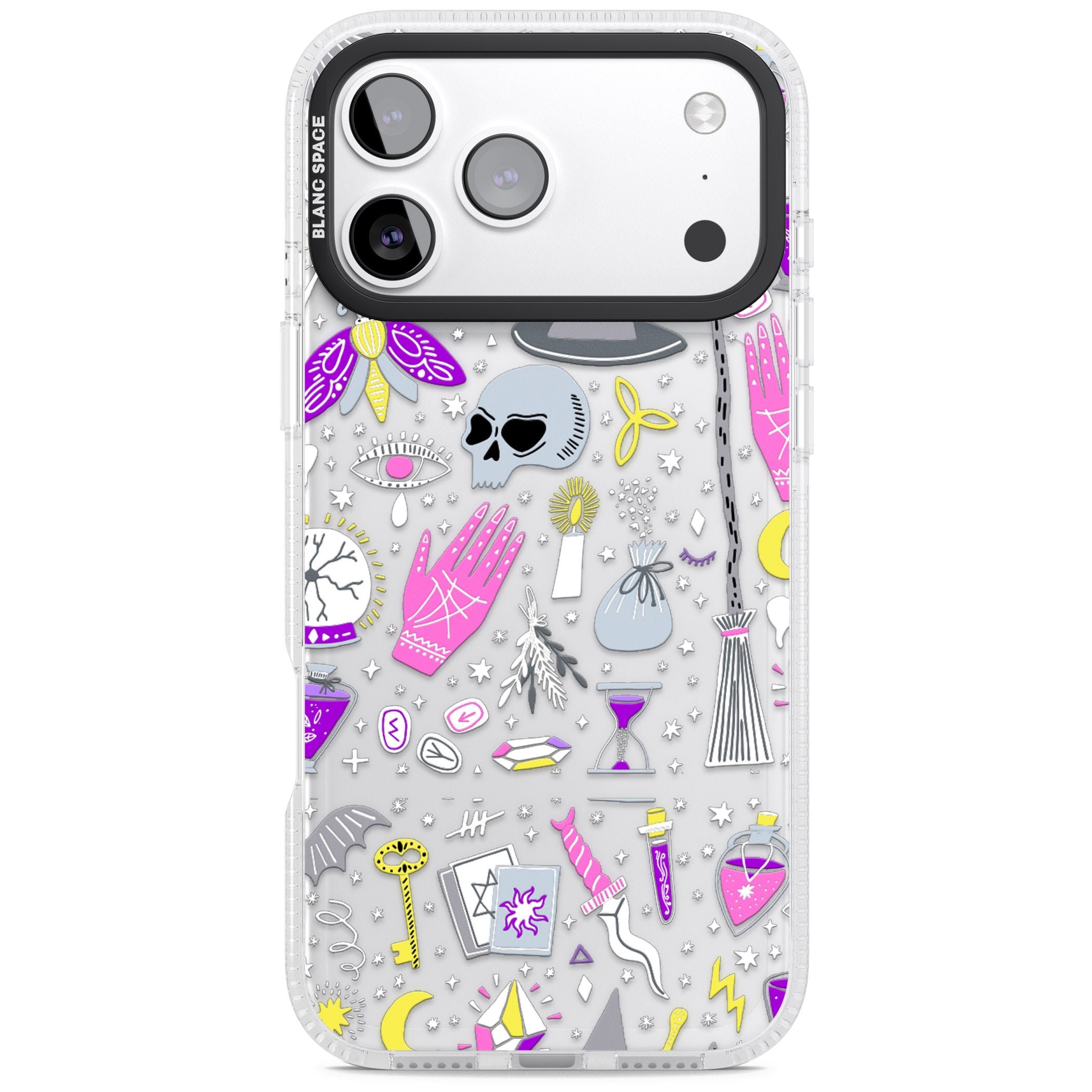 Black Magic Pattern iPhone 17 Pro Impact Air Clear Phone Case