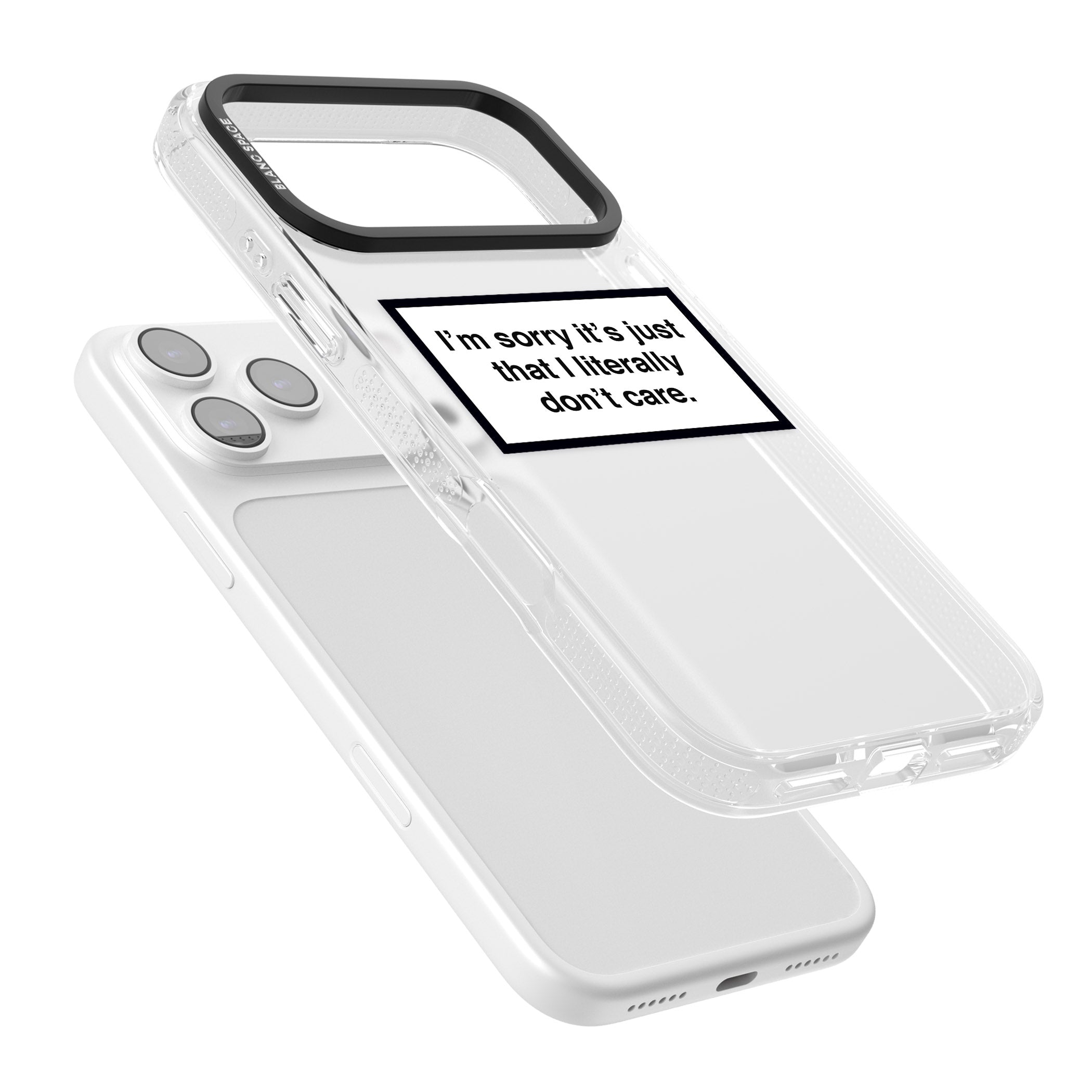 Literally Don'T Care iPhone 17 Pro Impact Air Clear Phone Case Colours