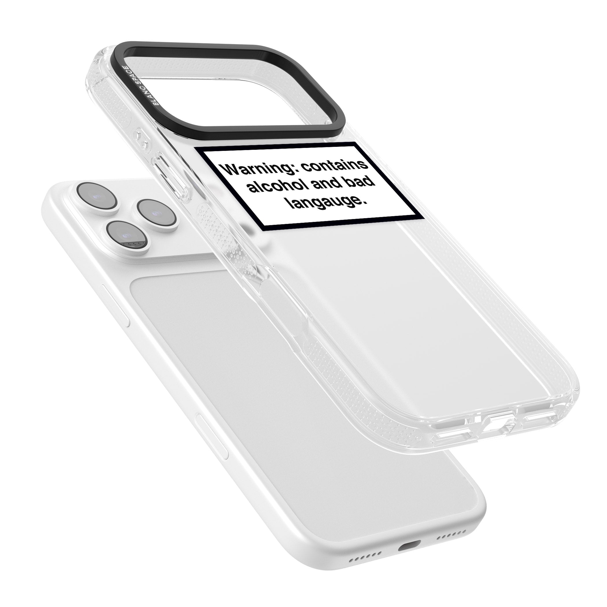 Warning: Contains Alcohol & Bad Language iPhone 17 Pro Impact Air Clear Phone Case Colours