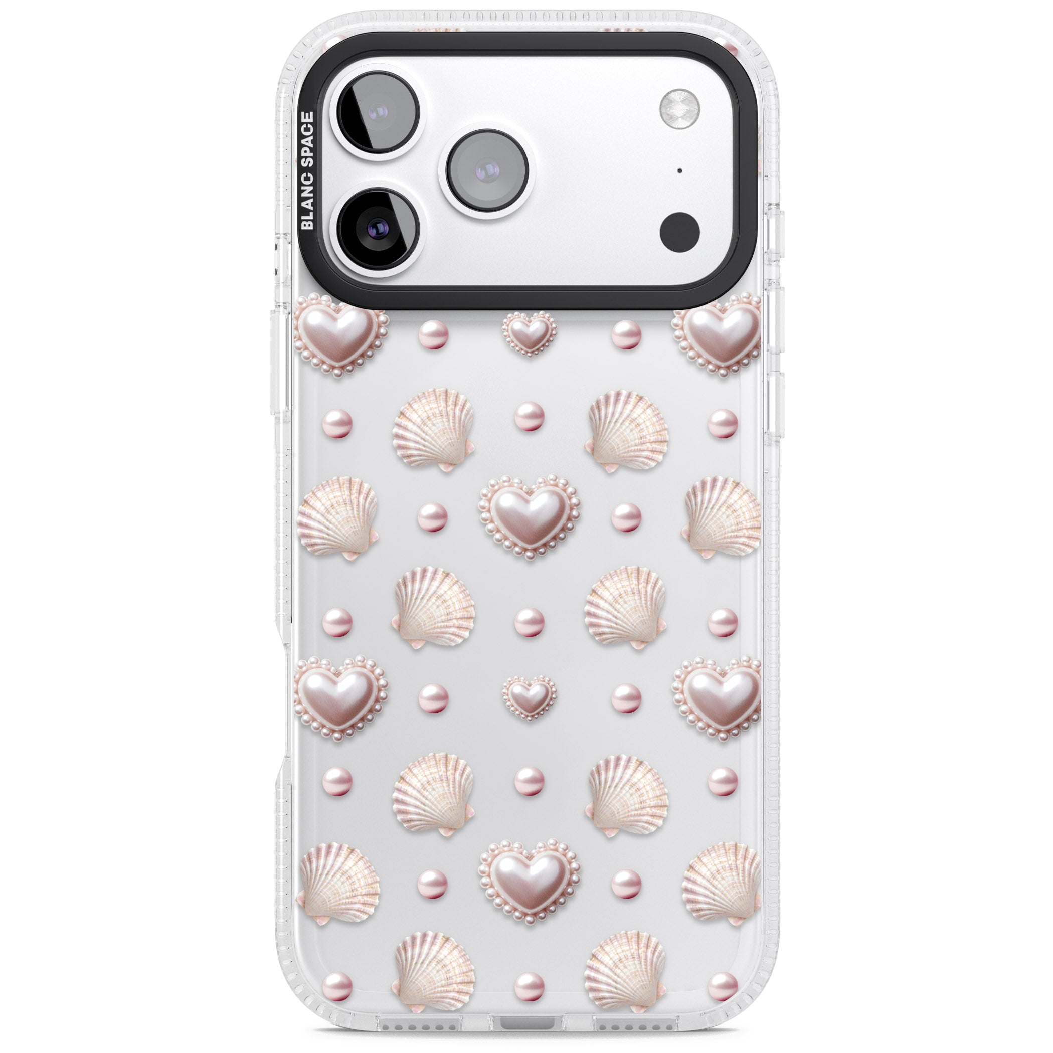Pearl Hearts iPhone 17 Pro Max Impact Air Clear Phone Case
