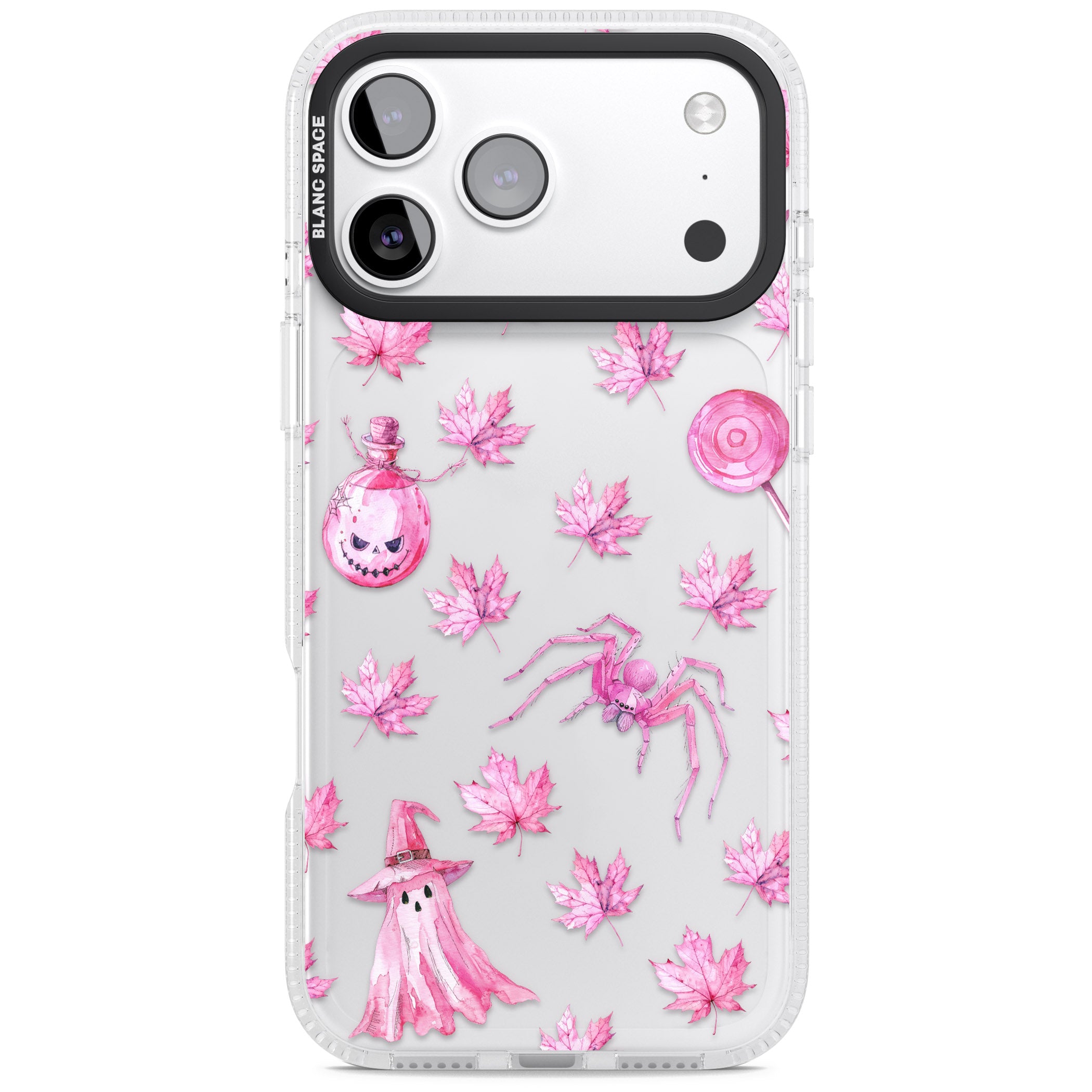 Pink Moon Maple iPhone 17 Pro Max Impact Air Clear Phone Case