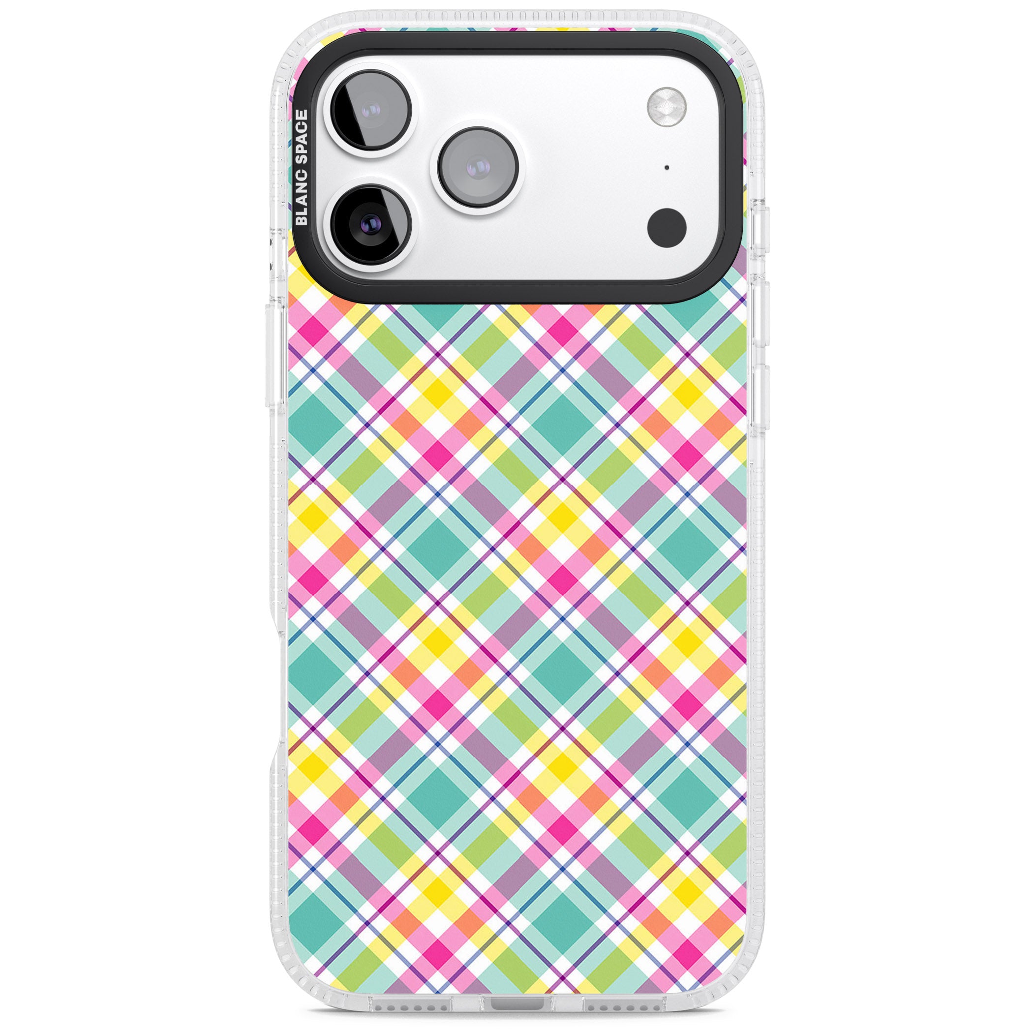 Crosshatch Plaid iPhone 17 Pro Impact Air Clear Phone Case