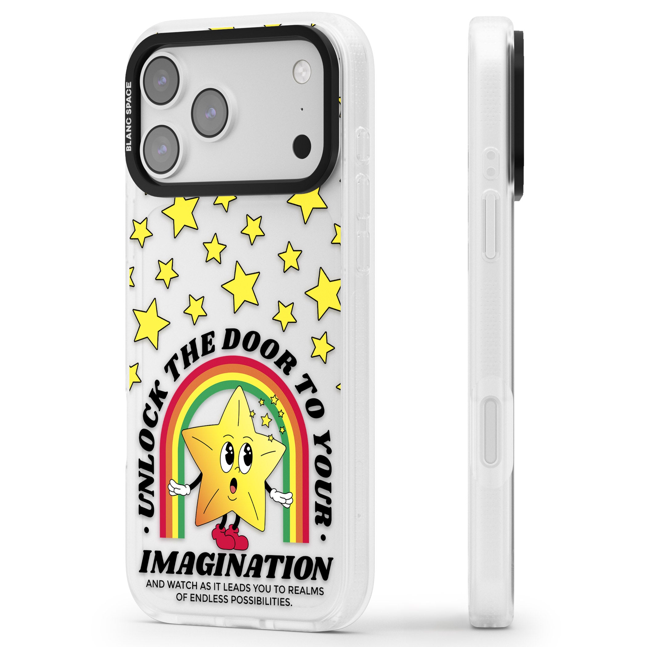 Imagination iPhone 17 Pro Max Impact Air Clear Phone Case Side Profile