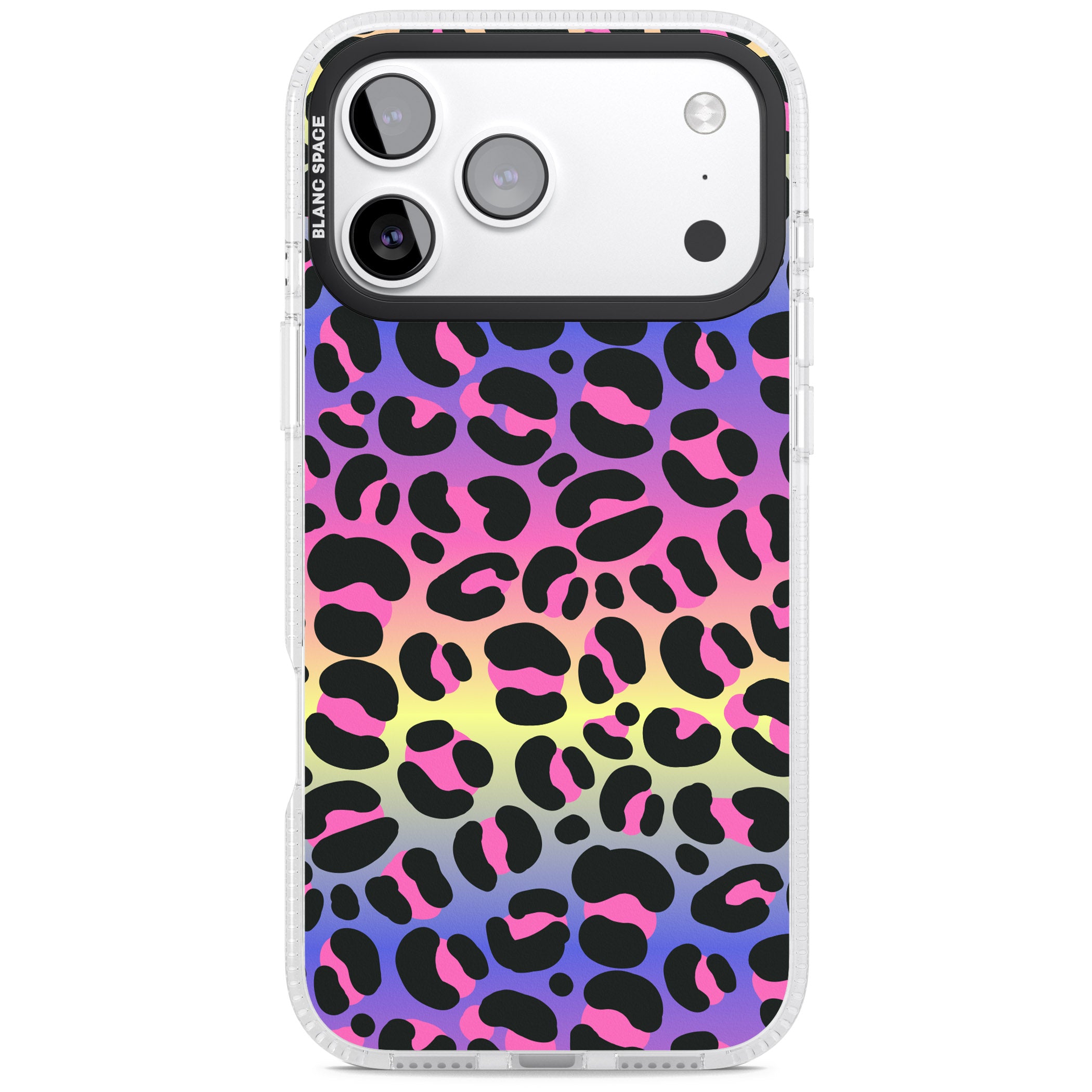 Rainbow Gradient Leopard iPhone 17 Pro Impact Air Clear Phone Case