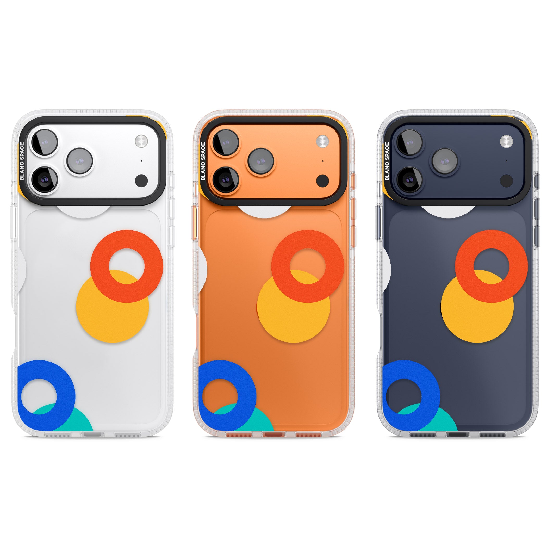 Abstract Mixed Circles iPhone 17 Pro Impact Air Clear Phone Case APT Impact Protection